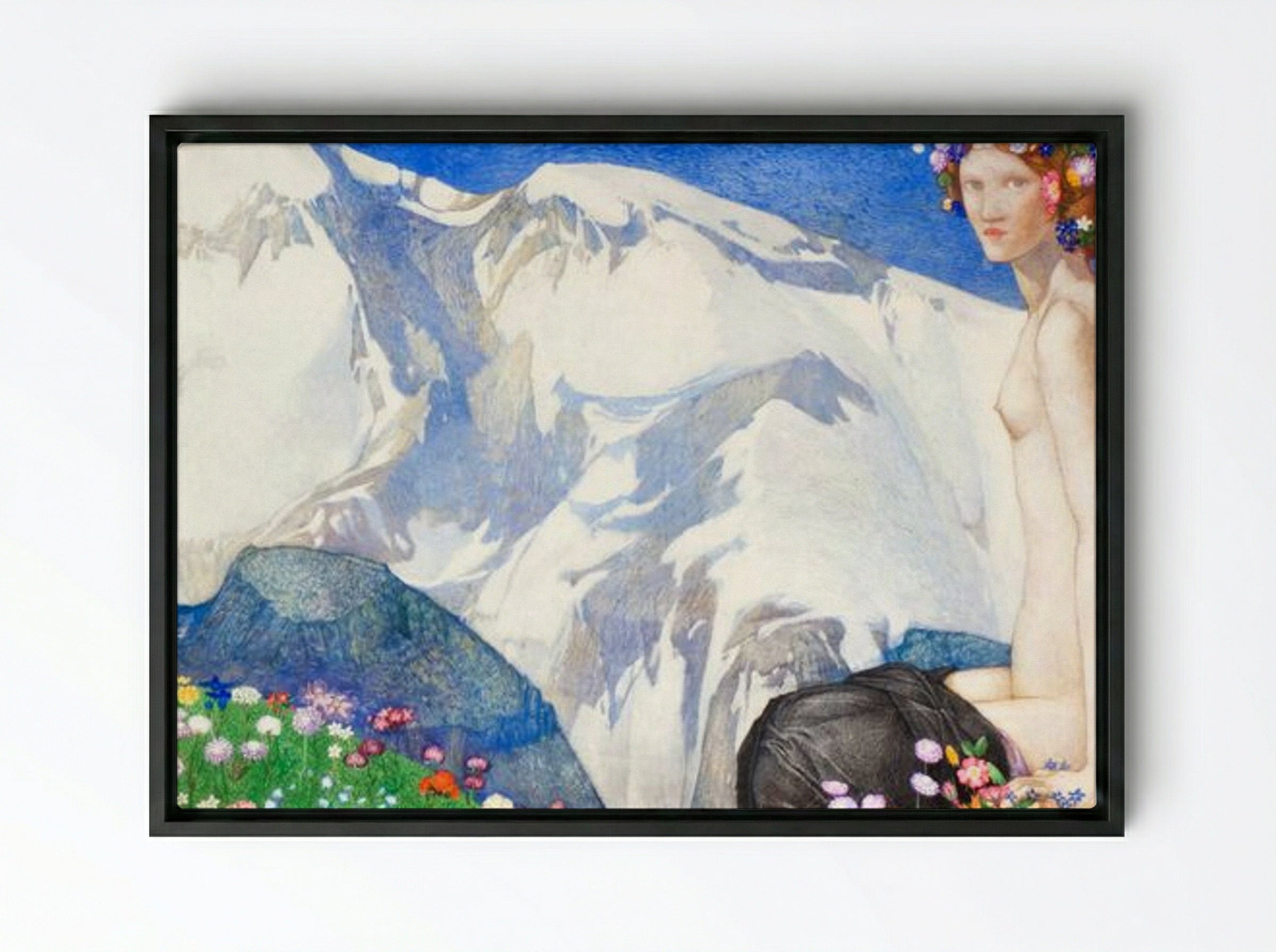 Flora of the Alps - Edward Reginald Frampton - Framed Canvas Black