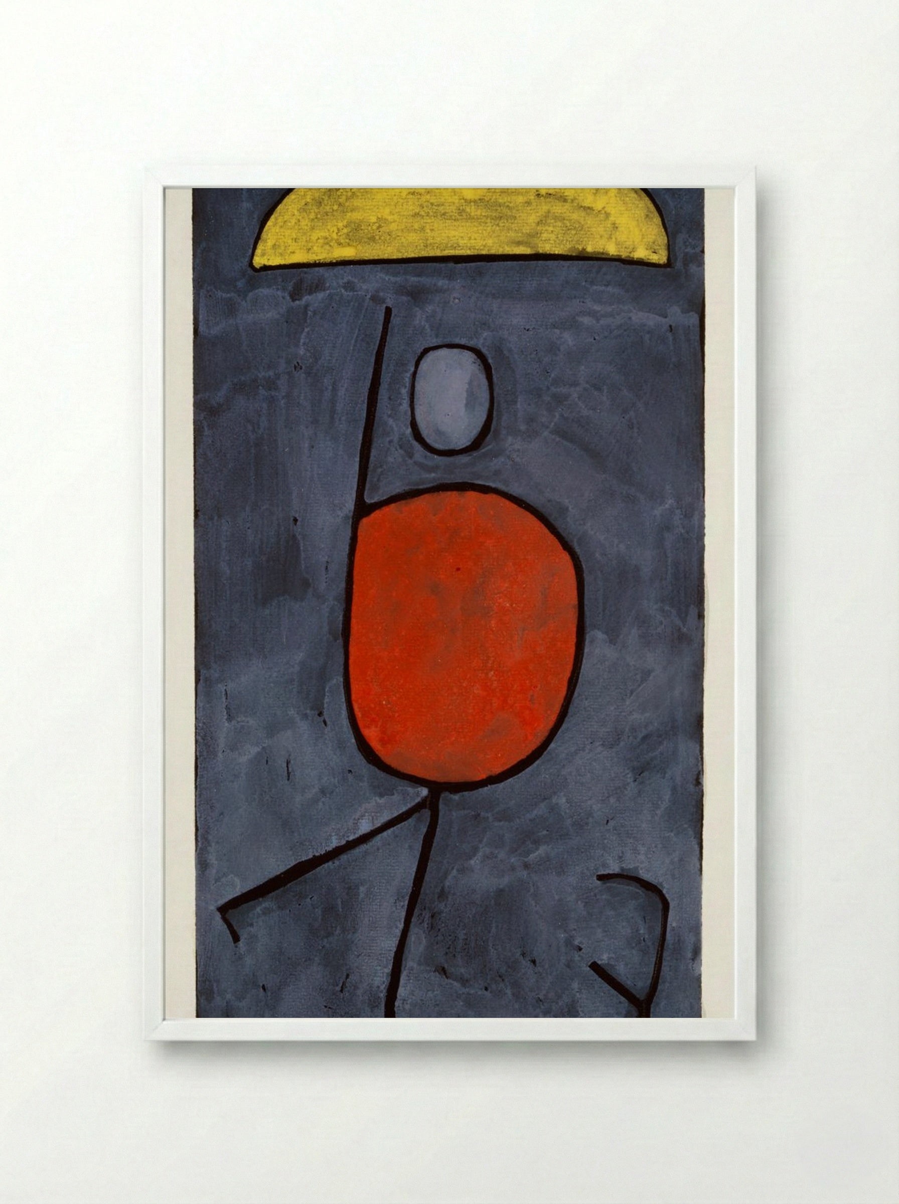 With Umbrella - Paul Klee - Framed Print White