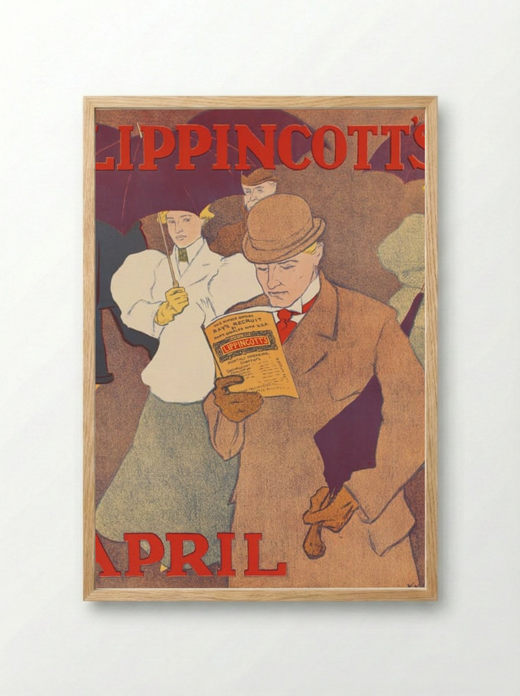 Lippincott's, April - Edward Penfield - Framed Print Wood
