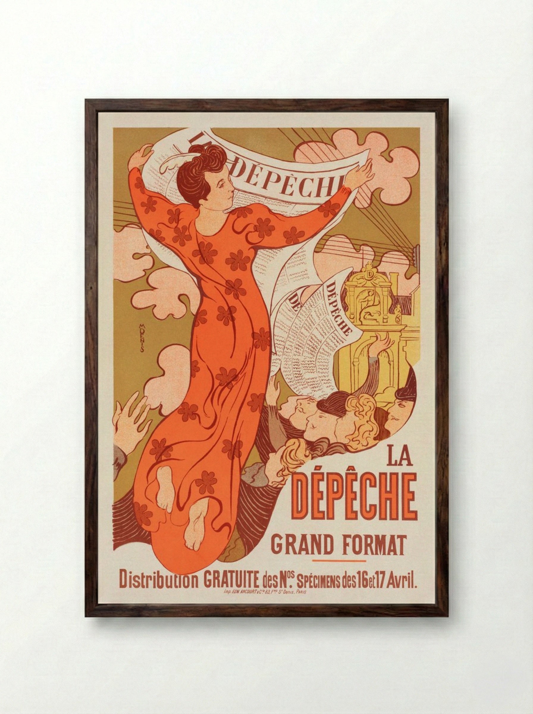 Poster for La Dépêche de Toulouse - Maurice Denis - Framed Print Dark Wood