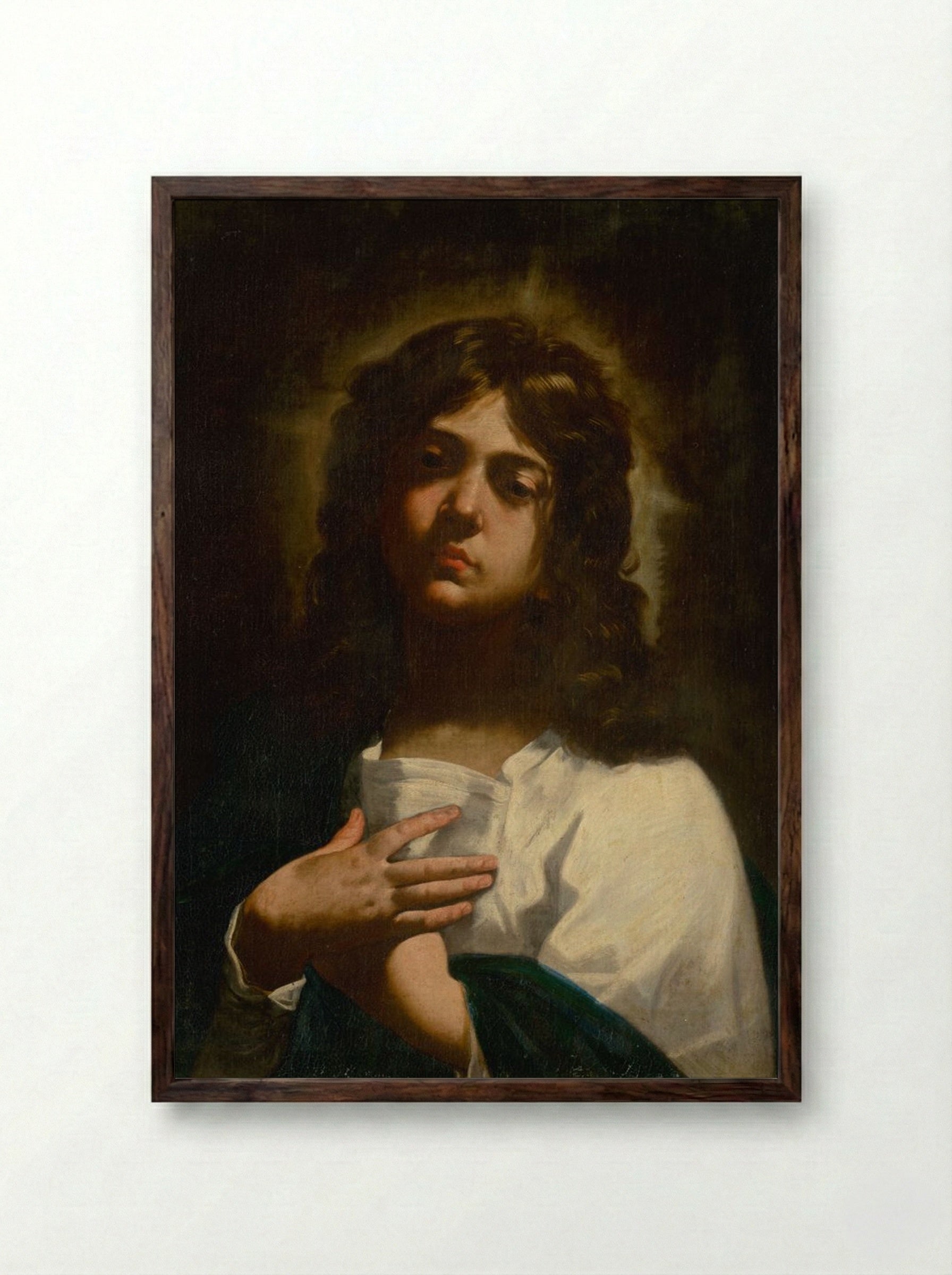 Saint John the Evangelist - Guido Reni - Framed Print Dark Wood