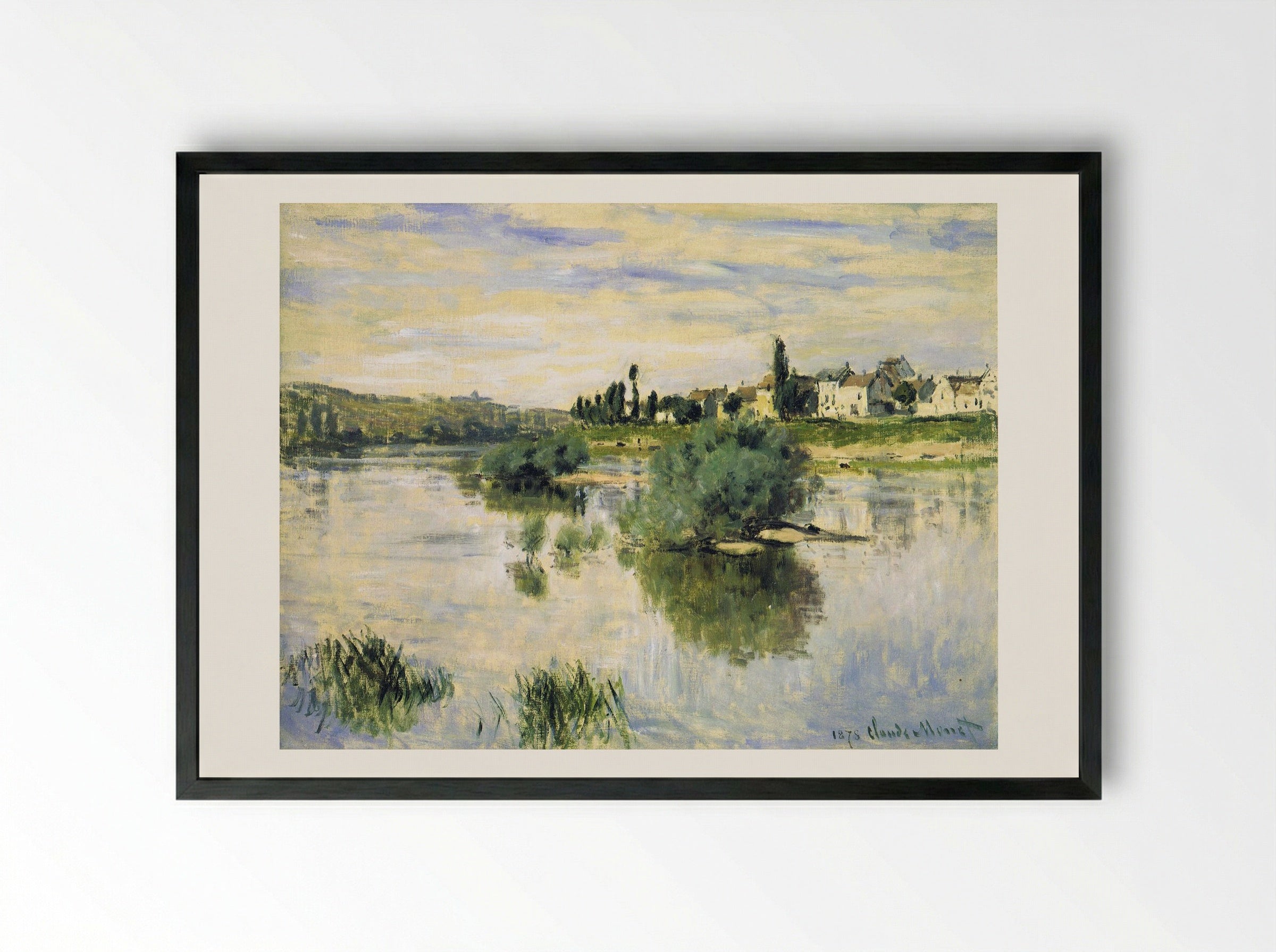 The Seine at Lavacourt - Claude Monet - Framed Print Black