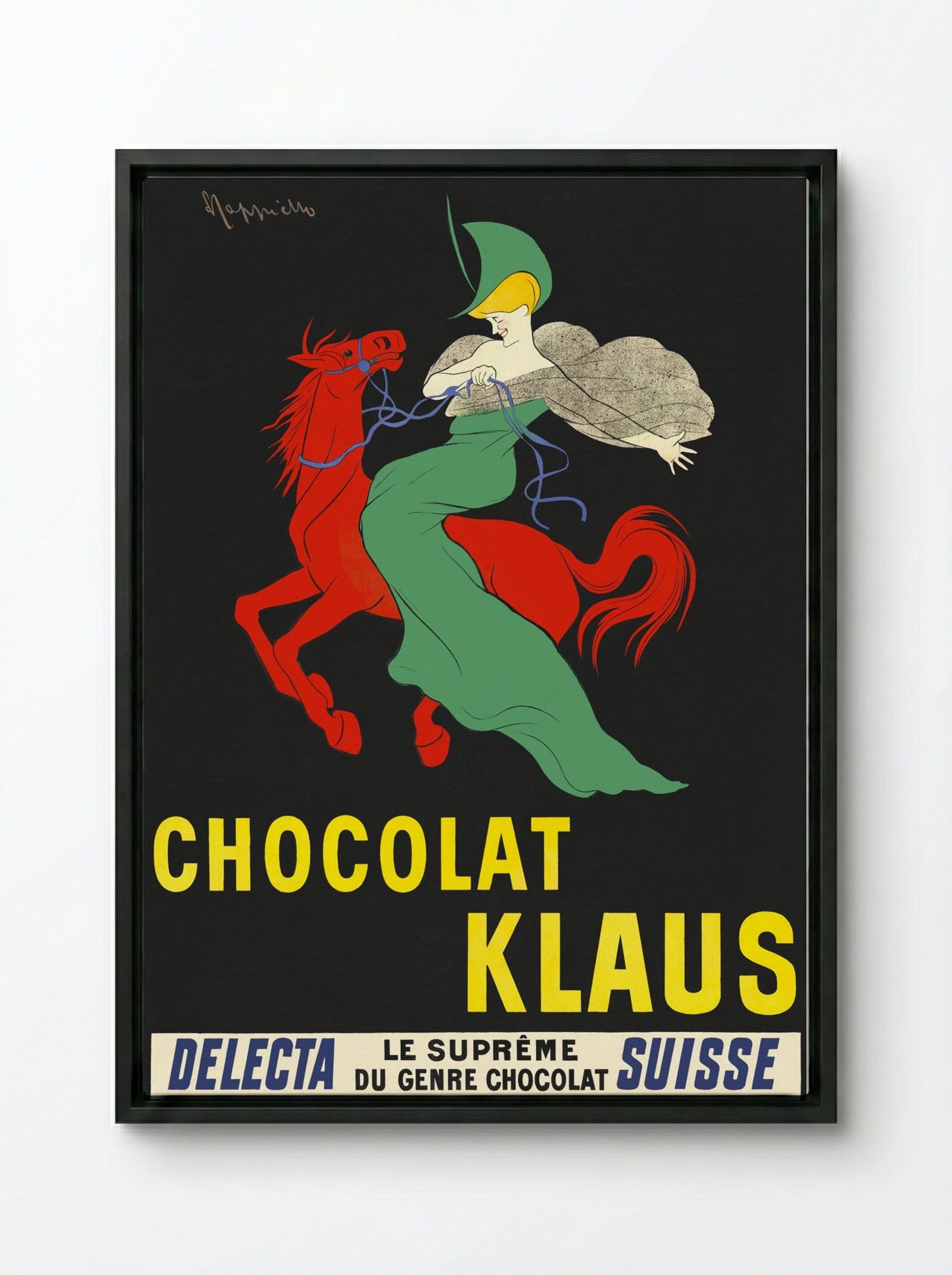 Chocolat Klaus - Leonetto Cappiello - Framed Canvas Black