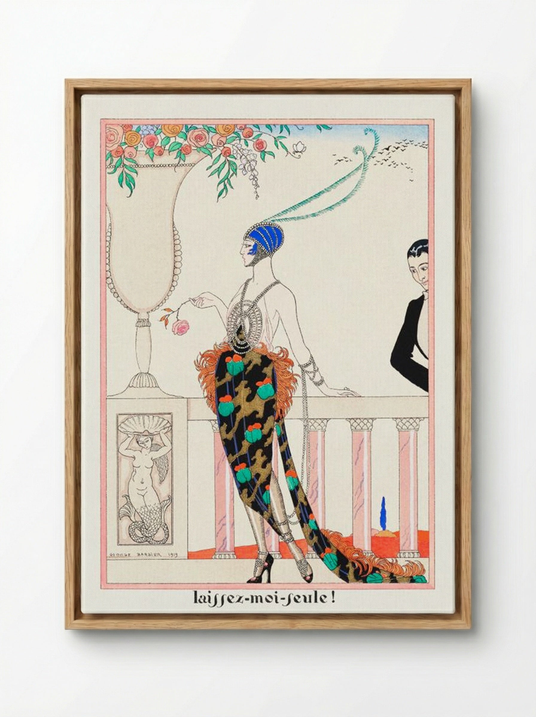 Laissez-moi Seule! (from Les Feuillets d'Art) - George Barbier - Framed Canvas Wood