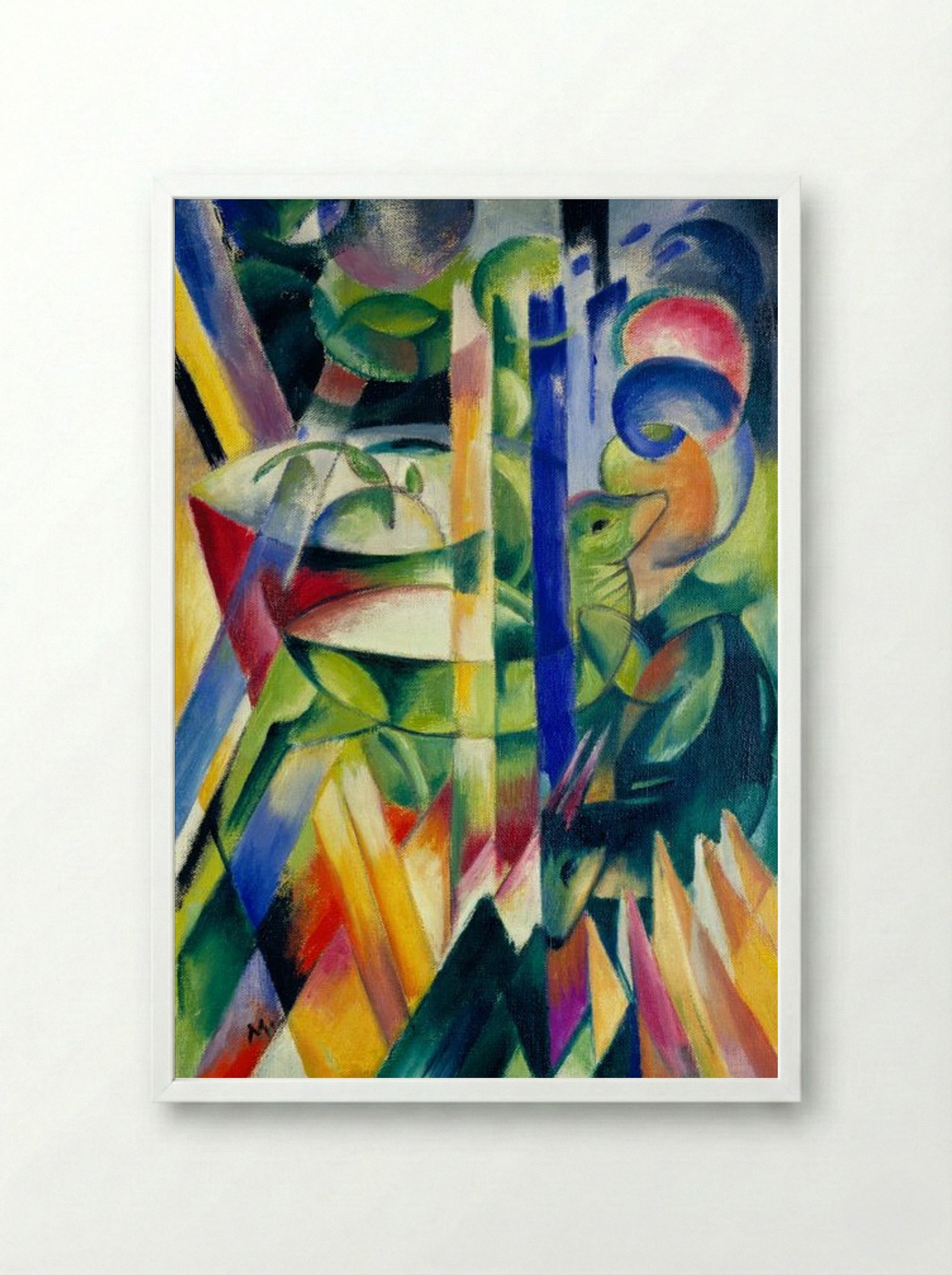 The Little Mountain Goats - Franz Marc - Framed Print White
