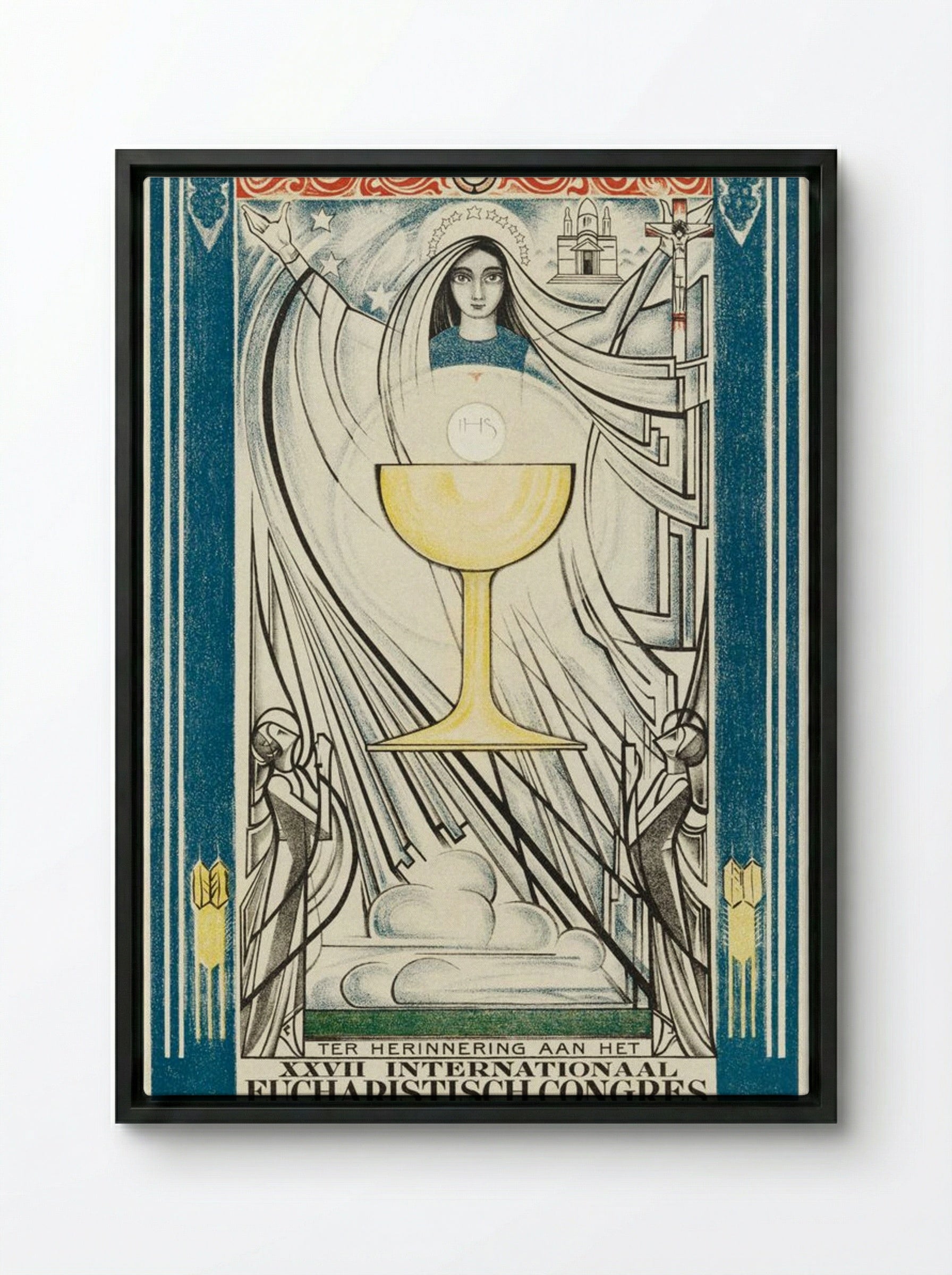 Poster for the International Eucharistic Congress, Amsterdam - Jan Toorop - Framed Canvas Black