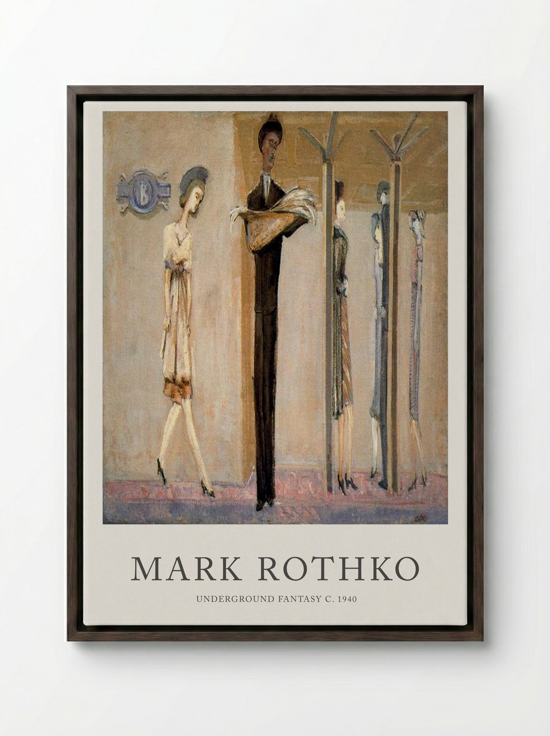 Underground Fantasy - Mark Rothko - Framed Canvas Dark Wood