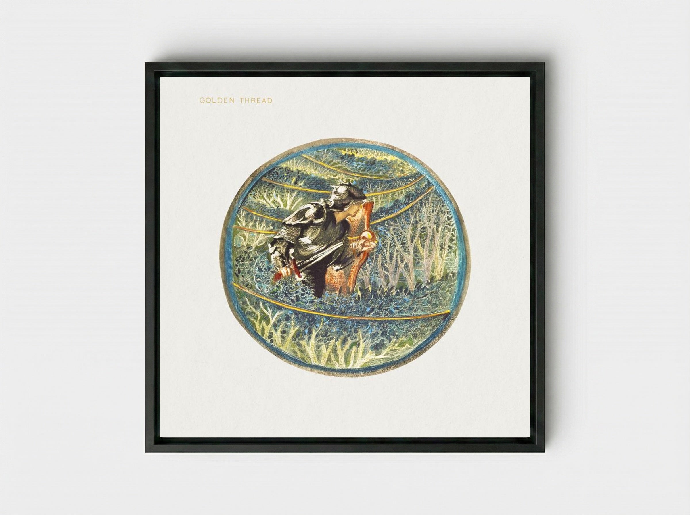 Golden Thread from The Flower Book - Edward Burne-Jones - Framed Canvas Black