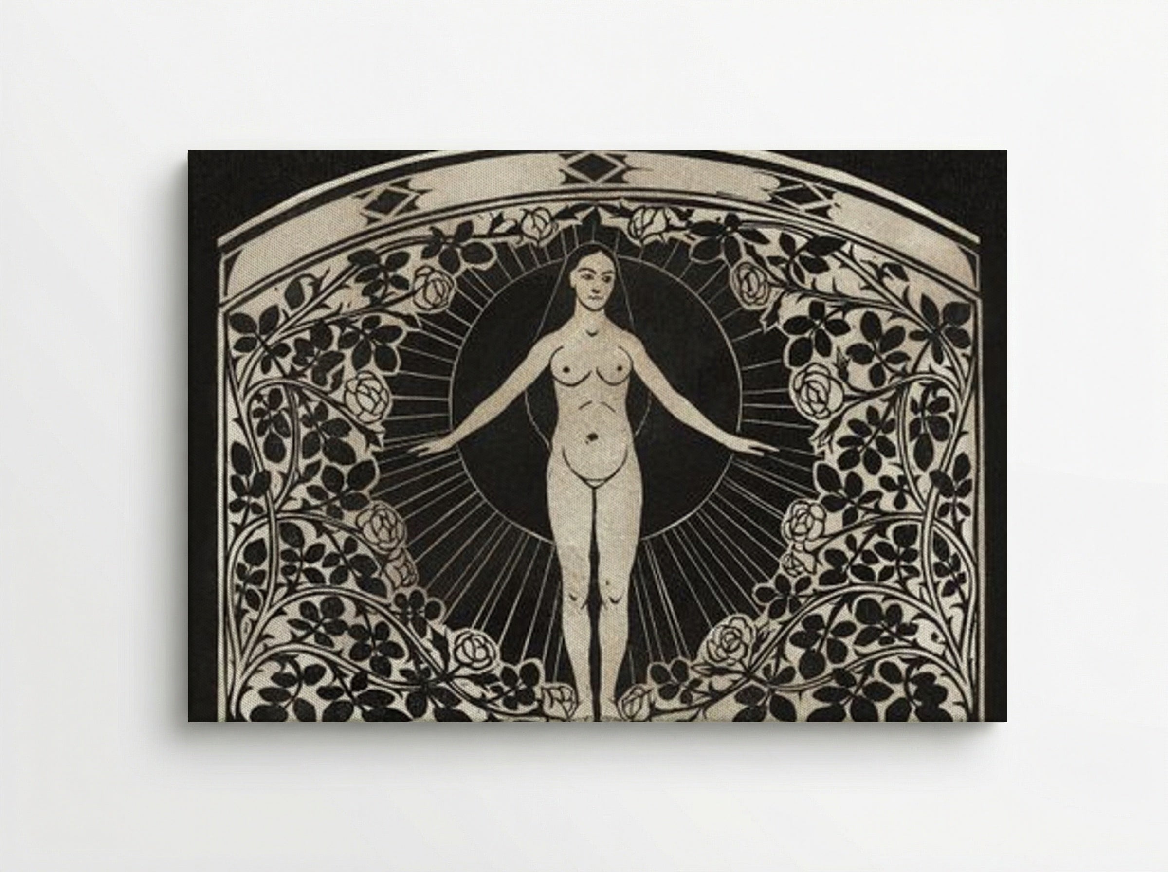 Calendar for 1901 with Women and Flowers - Fine Art Print - Canvas