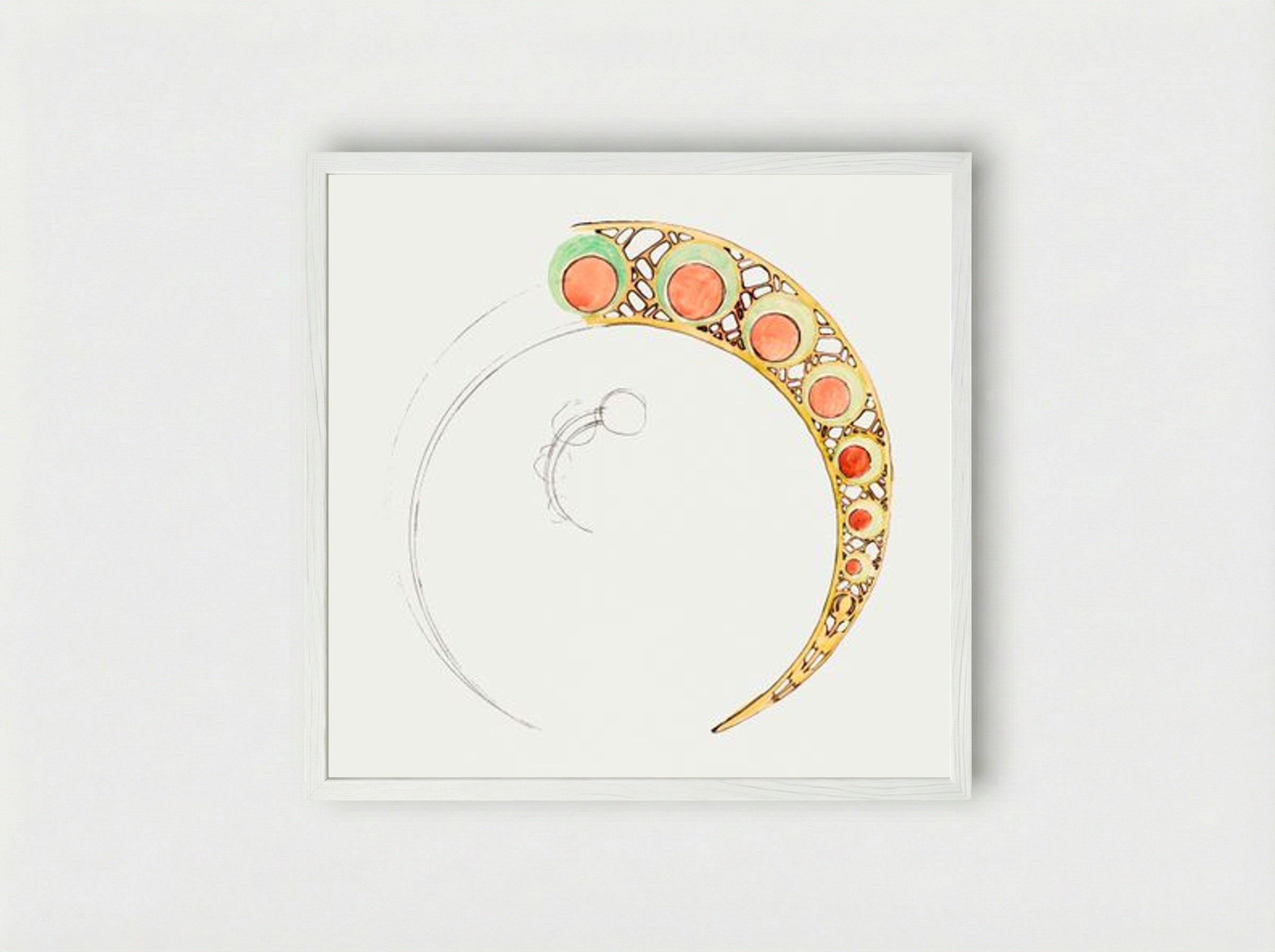 Design for Fouquet Boutique Hearth Frame - Alphonse Mucha - Framed Print White