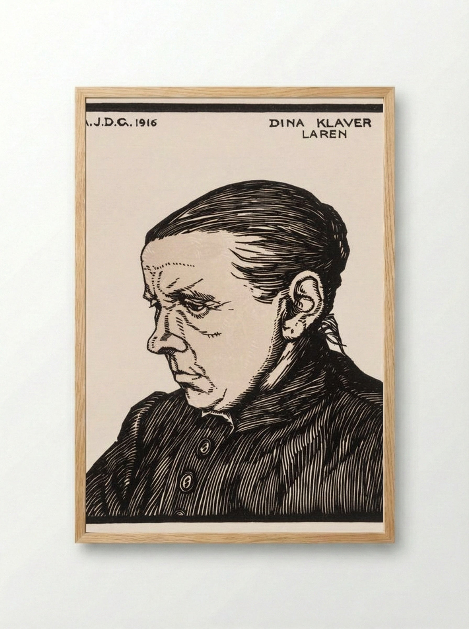 Portrait of Dina Klaver - Julie de Graag - Framed Print Wood