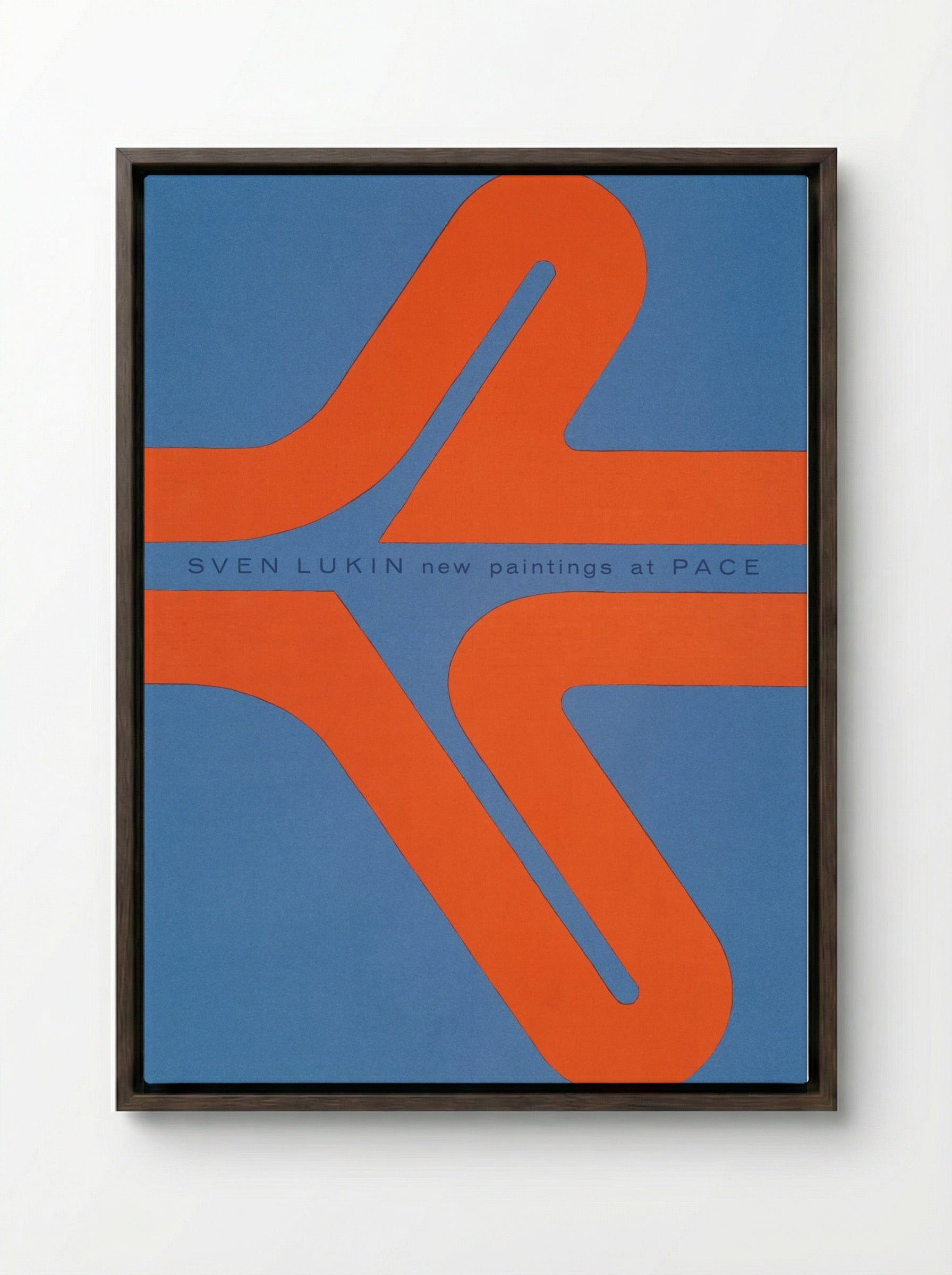 New Paintings at Pace (Exhibition Poster) - Sven Lukin - Framed Canvas Dark Wood