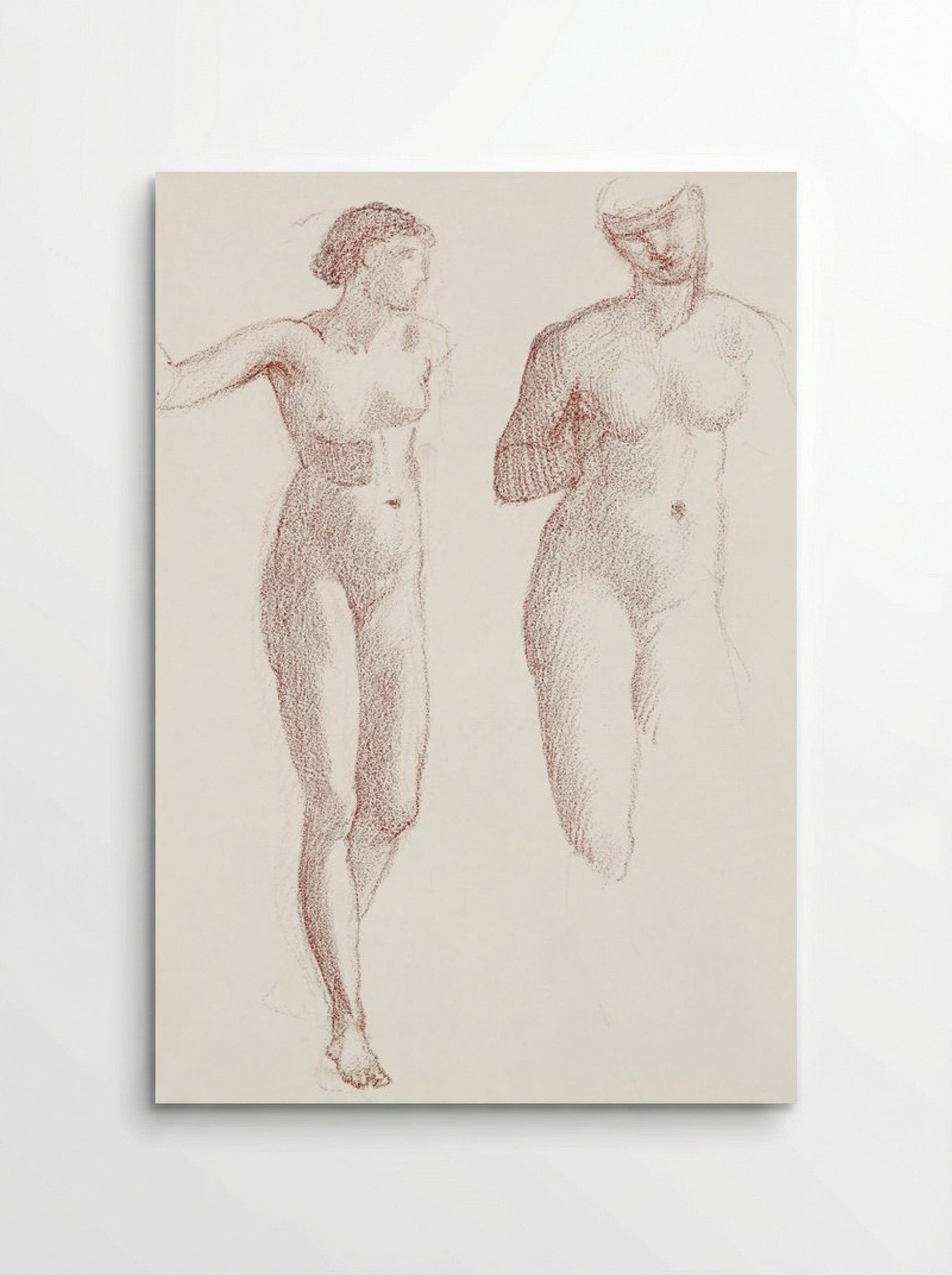 Cupid and Psyche - Female Nude - Two Studies - Edward Burne-Jones - Poster