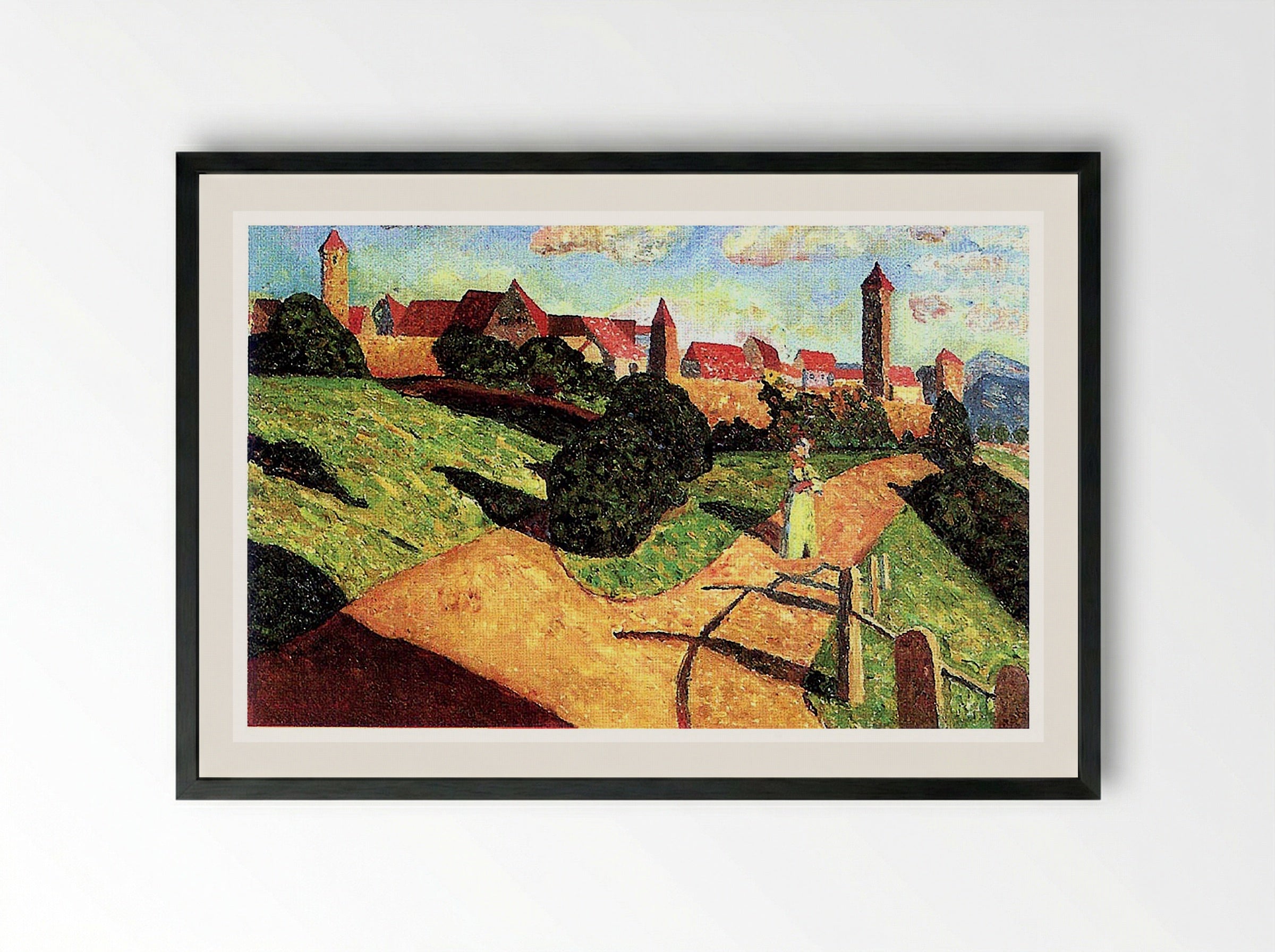 Old Town II - August Macke - Framed Print Black