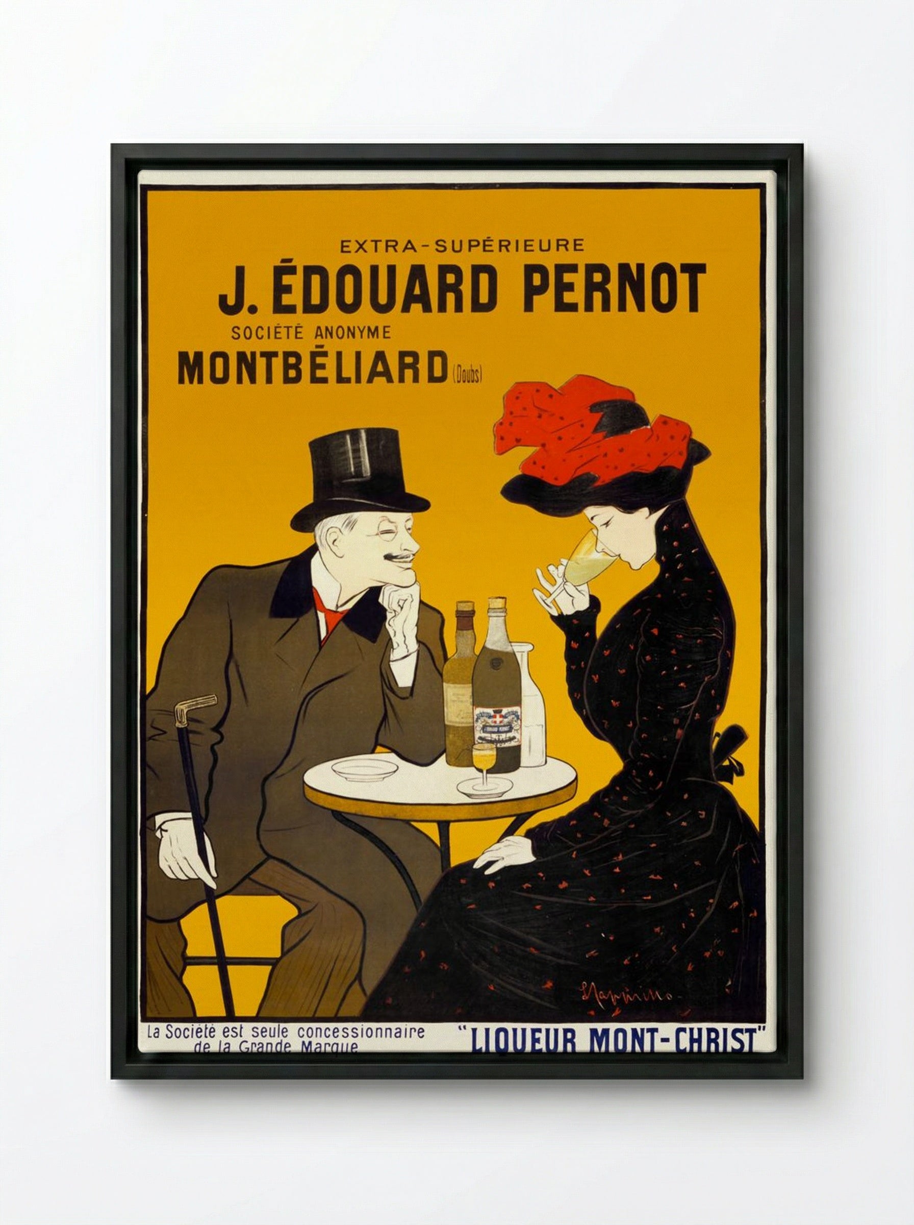 J. Edouard Pernot Liqueur Mont-Christ - Leonetto Cappiello - Framed Canvas Black