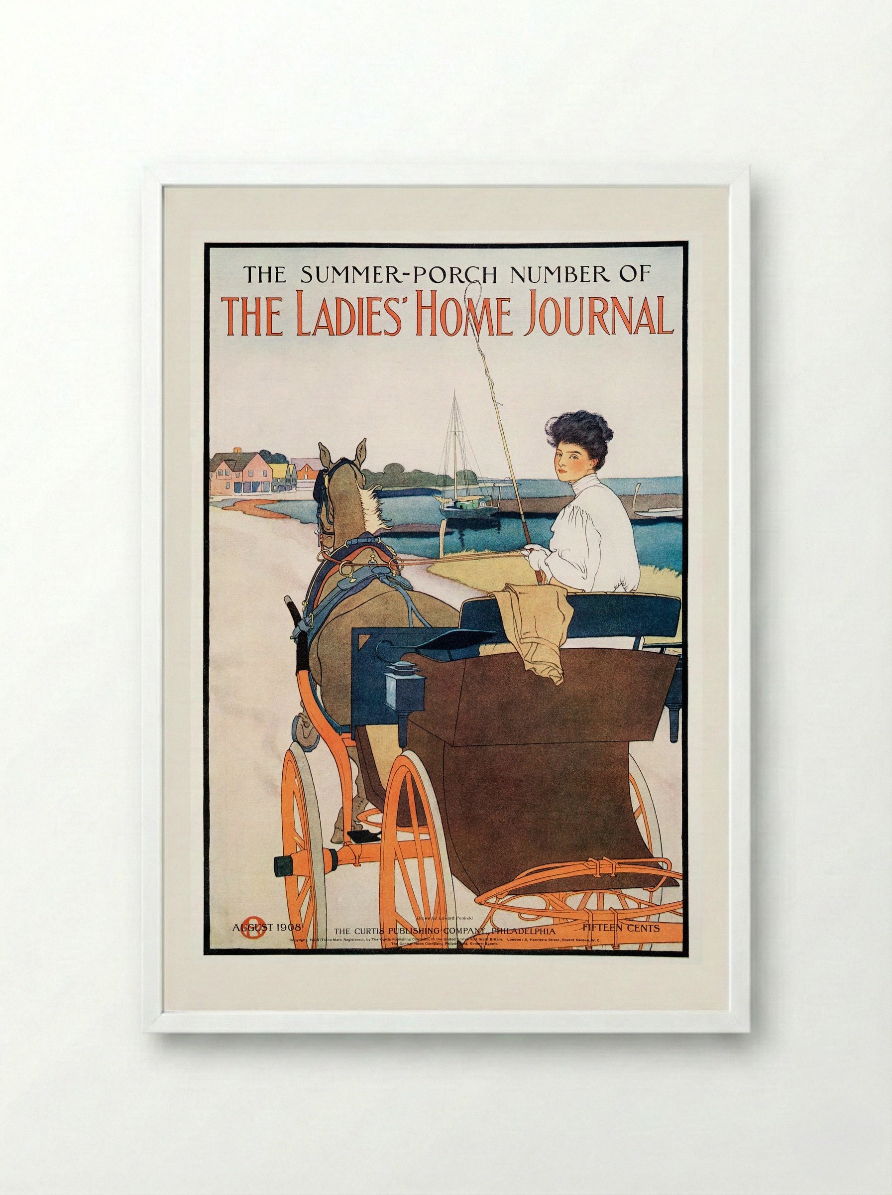 The Summer-Porch Number of The Ladies' Home Journal - Edward Penfield - Framed Print White
