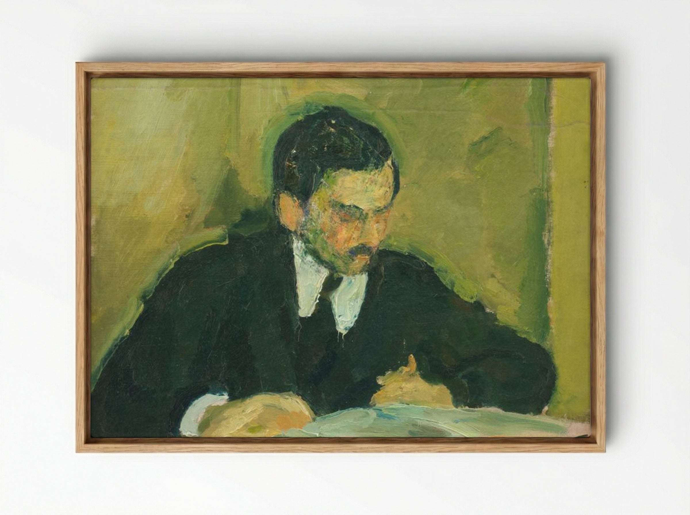 The Painter Ernst Goldschmidt Reading - Harald Giersing - Framed Canvas Wood