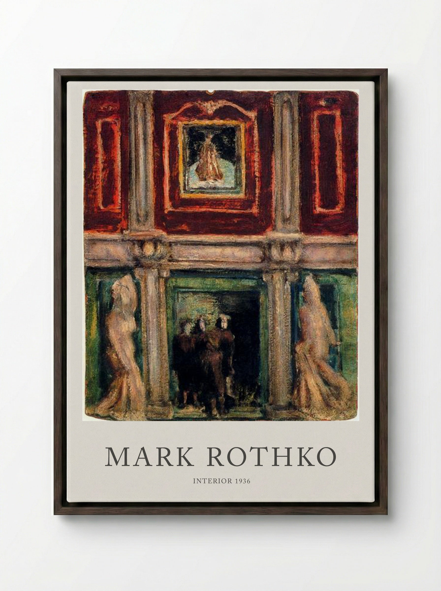 Interior - Mark Rothko - Framed Canvas Dark Wood