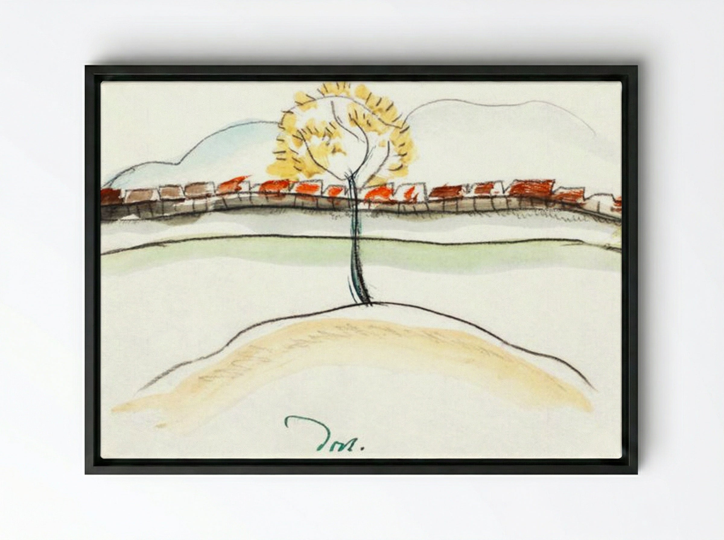 Fall Brook Railroad - Arthur Dove - Framed Canvas Black