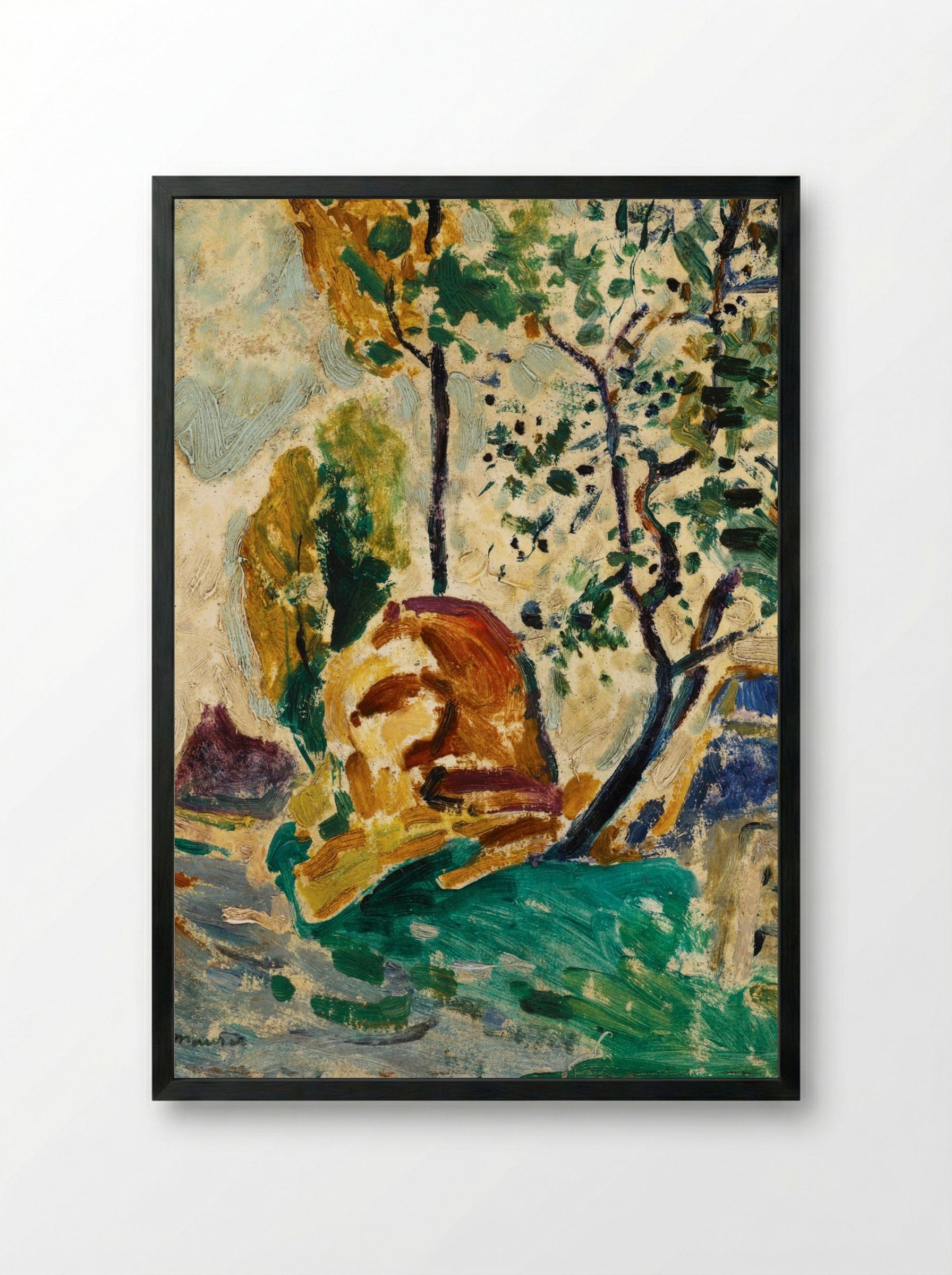 Tree and Rock - Alfred Henry Maurer - Framed Print Black