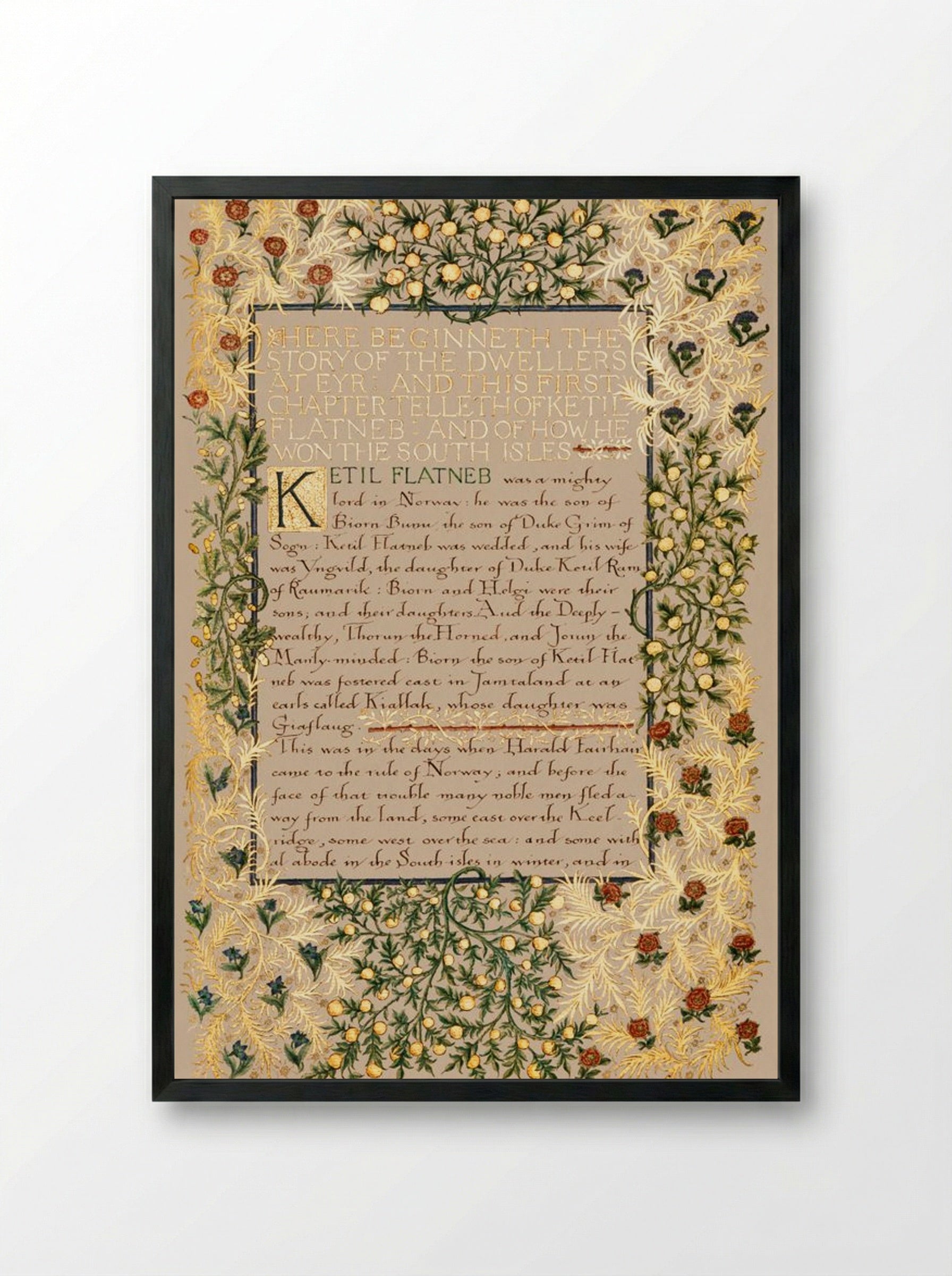 The Story of the Dwellers at Eyr - William Morris - Framed Print Black