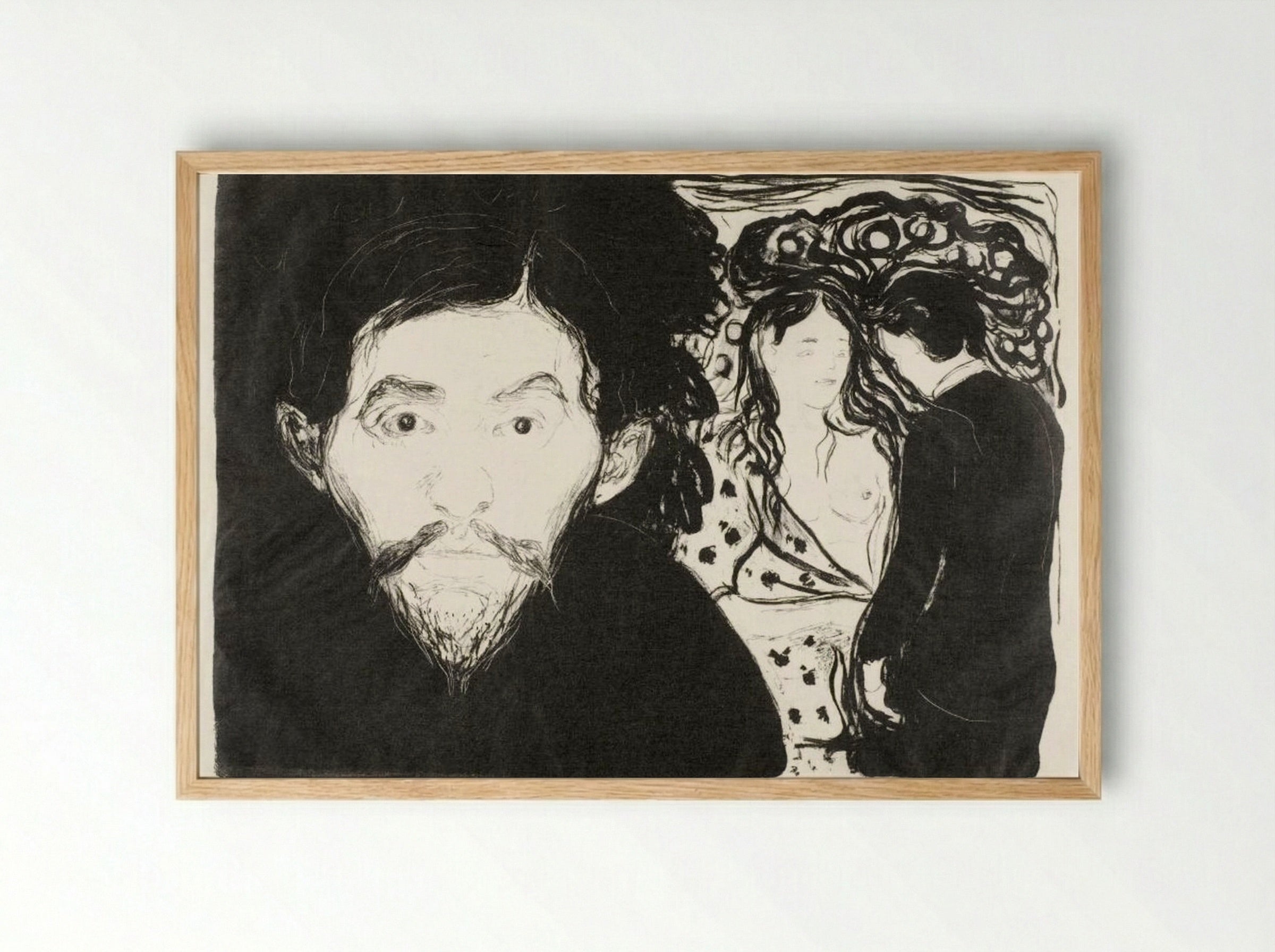 Jealousy I - Edvard Munch - Framed Print Wood