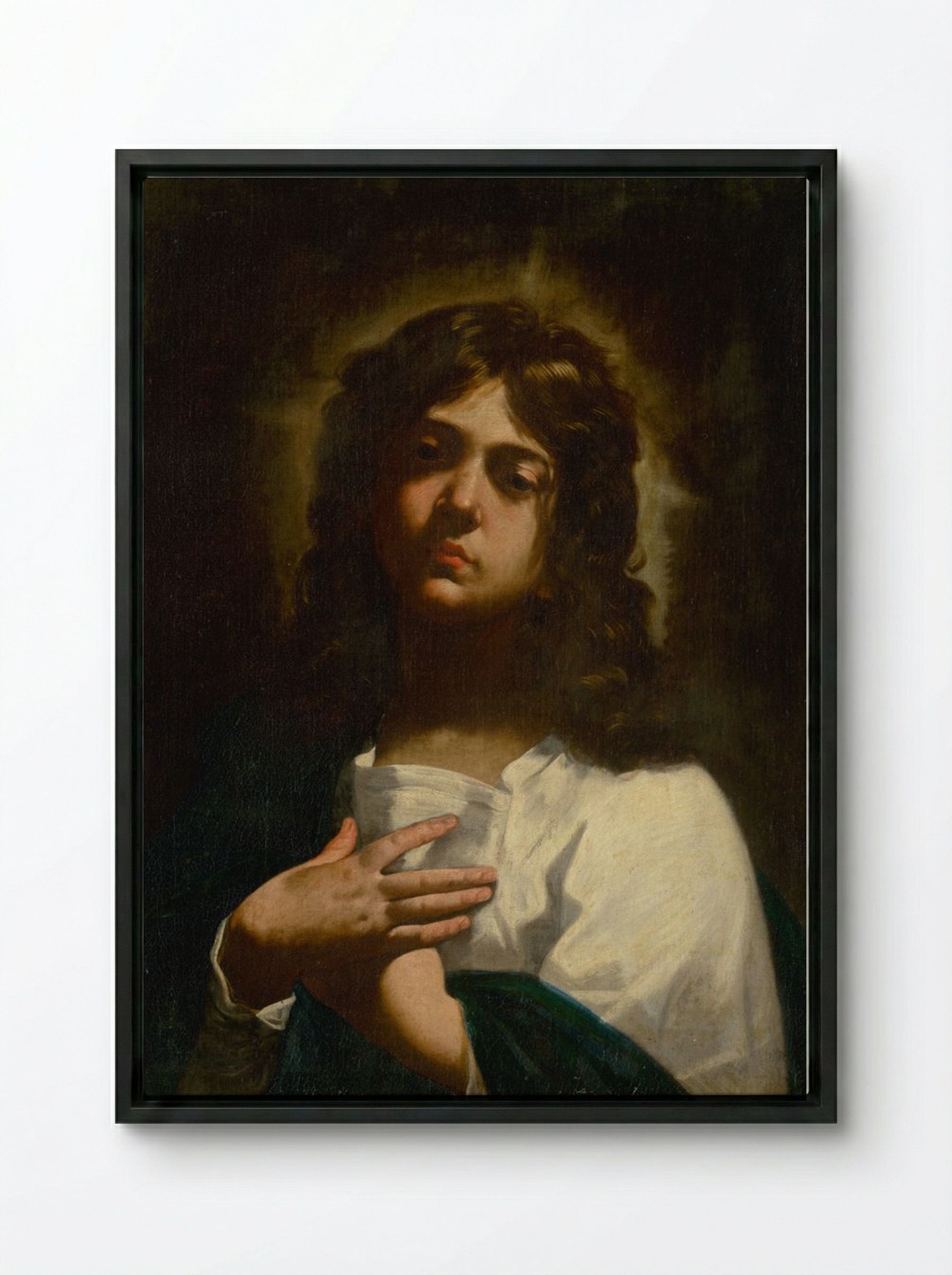 Saint John the Evangelist - Guido Reni - Framed Canvas Black
