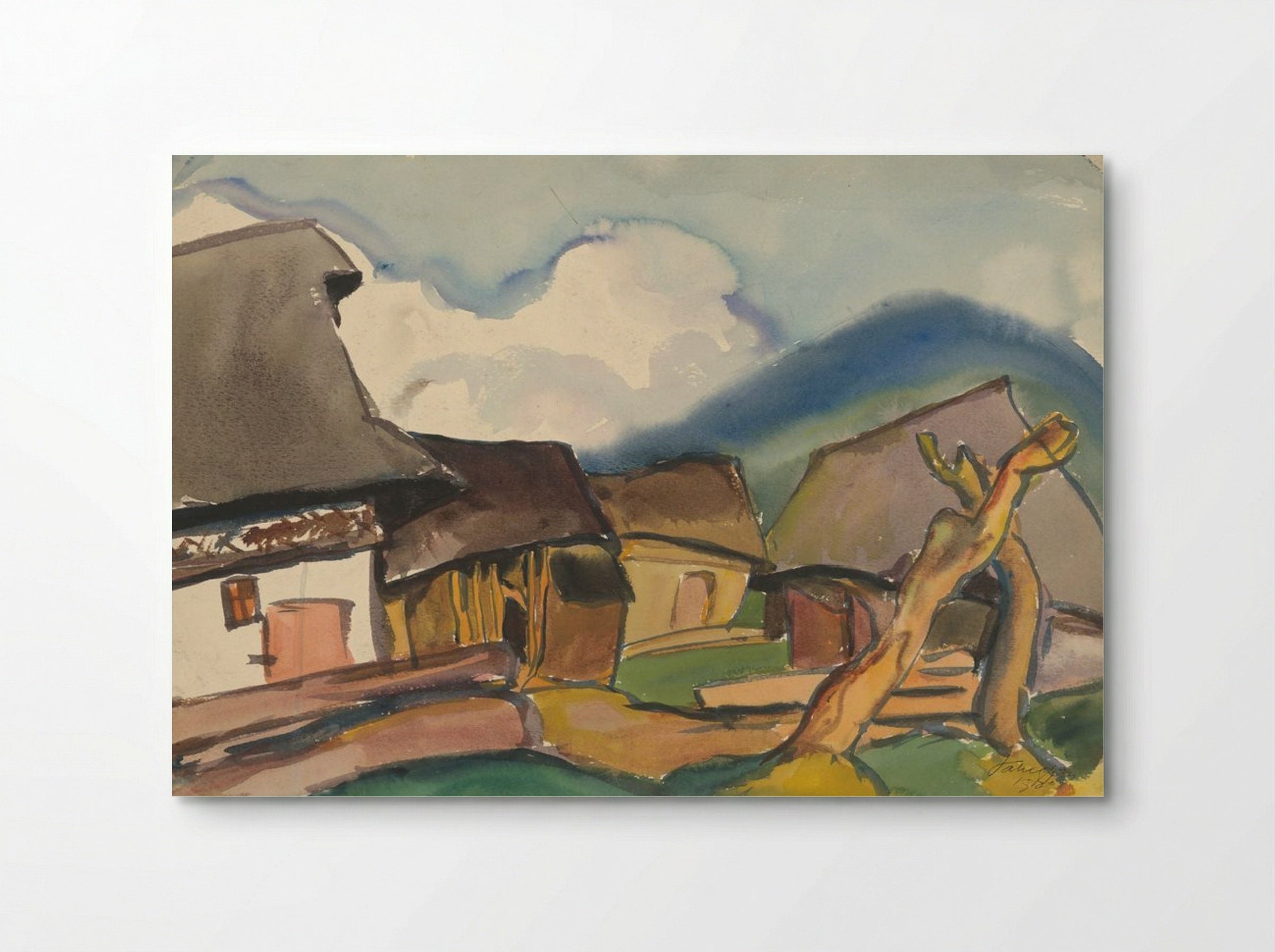 Village Scene - Zolo Palugyay - Poster