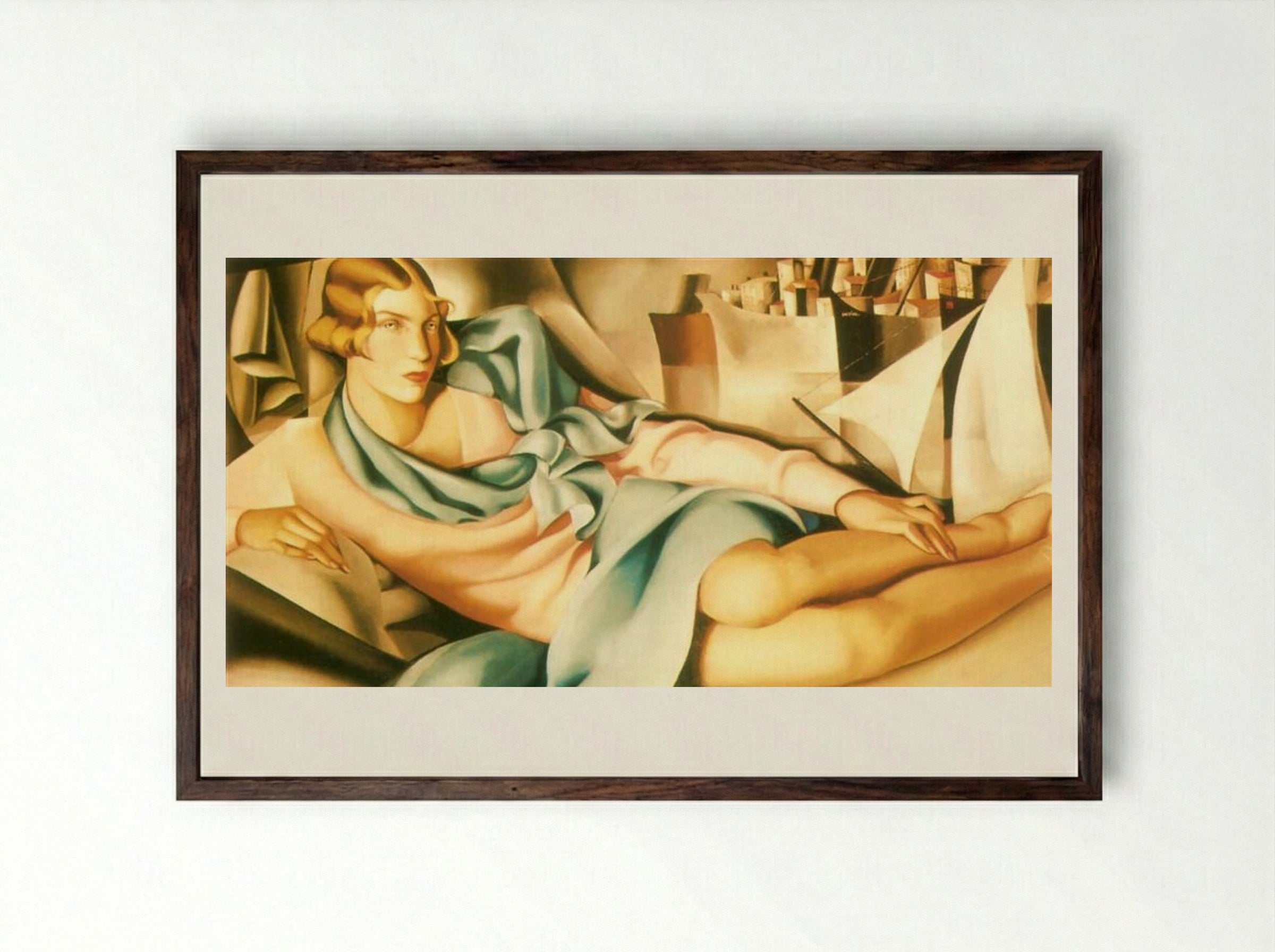 Portrait of Arlette Boucard - Tamara de Lempicka - Framed Print Dark Wood