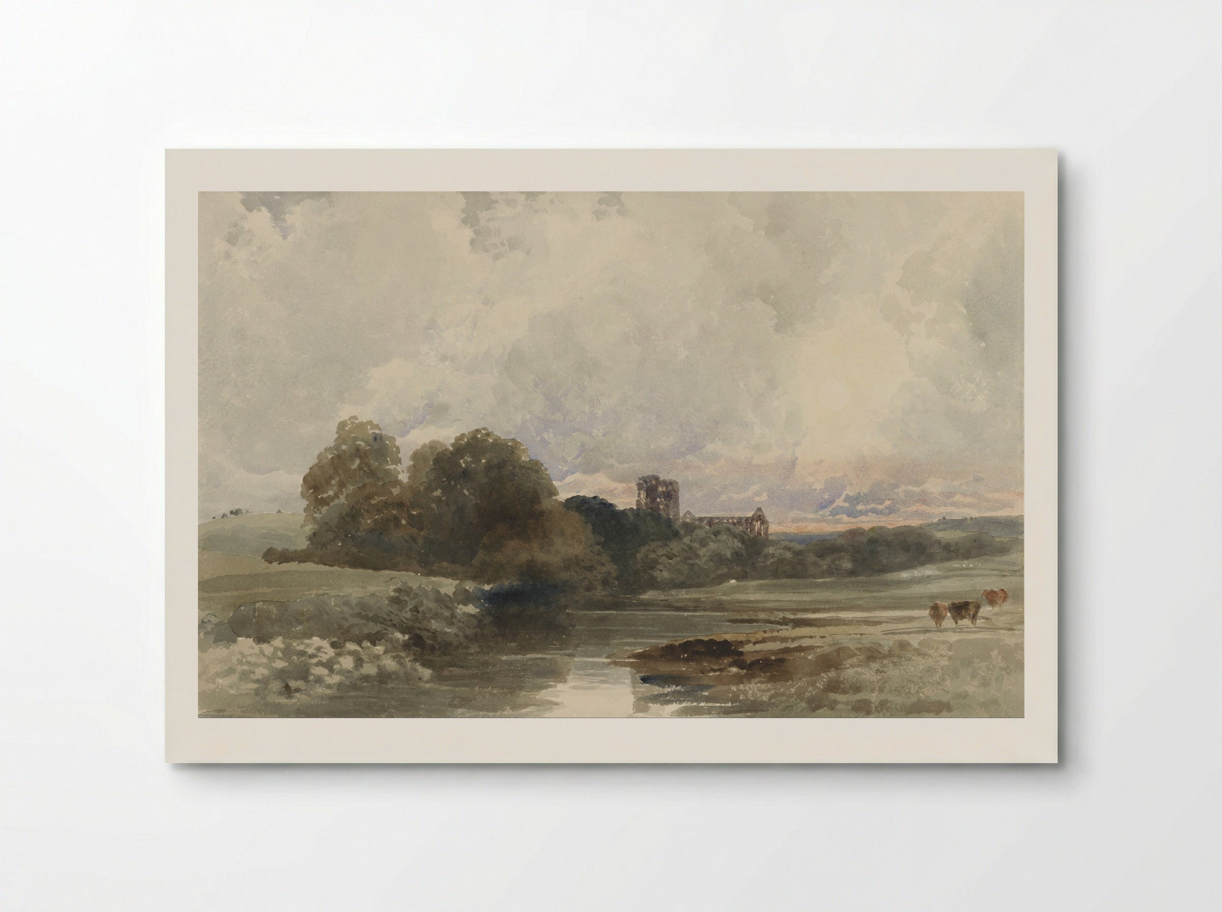 Evening View of Kirkstall Abbey, Yorkshire - Peter de Wint - Poster