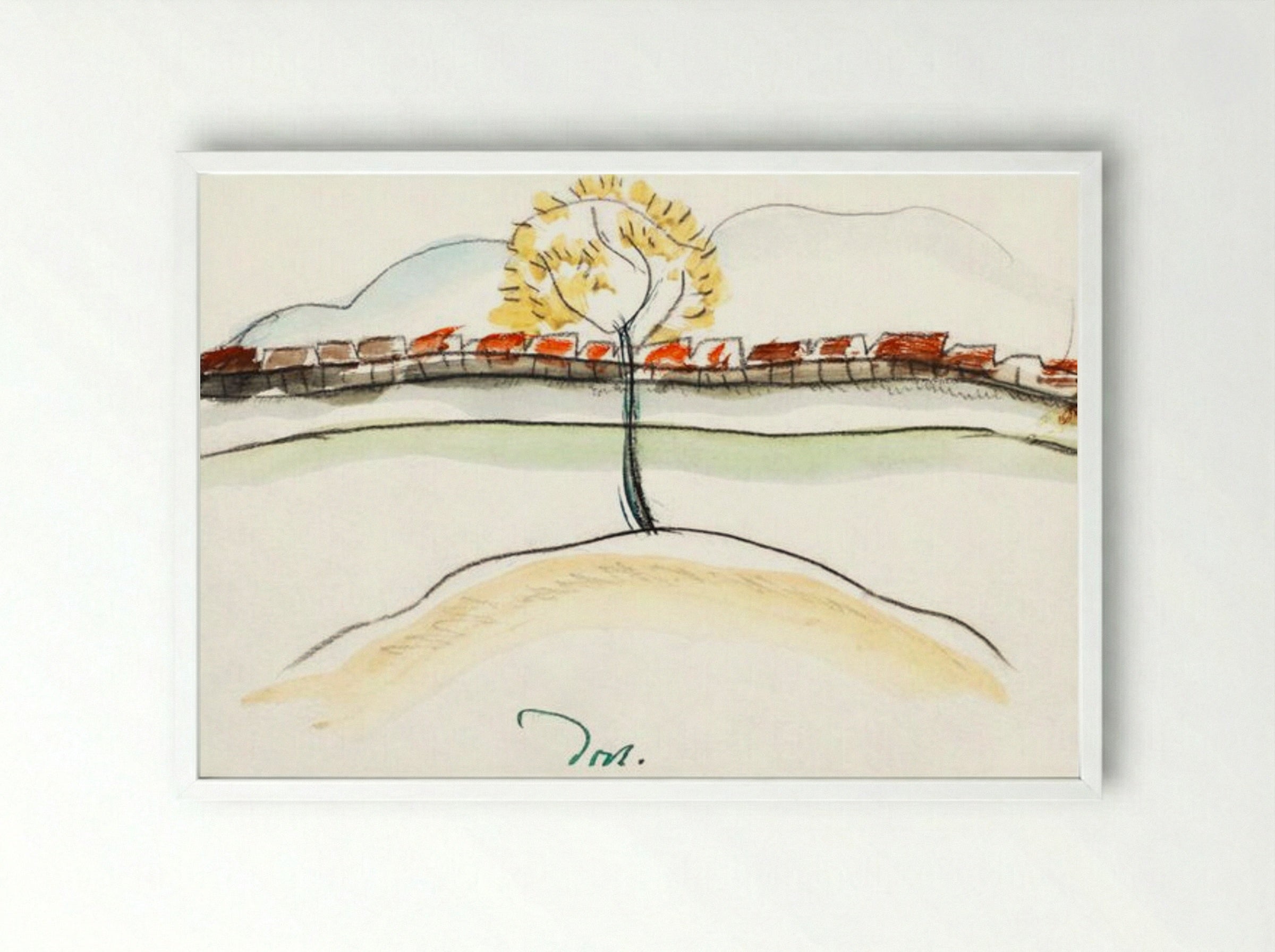 Fall Brook Railroad - Arthur Dove - Framed Print White