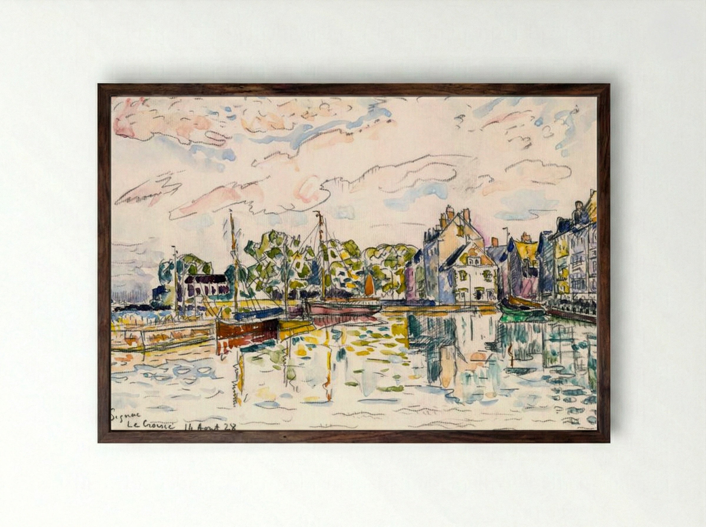 Le Croisic - Paul Signac - Framed Print Dark Wood