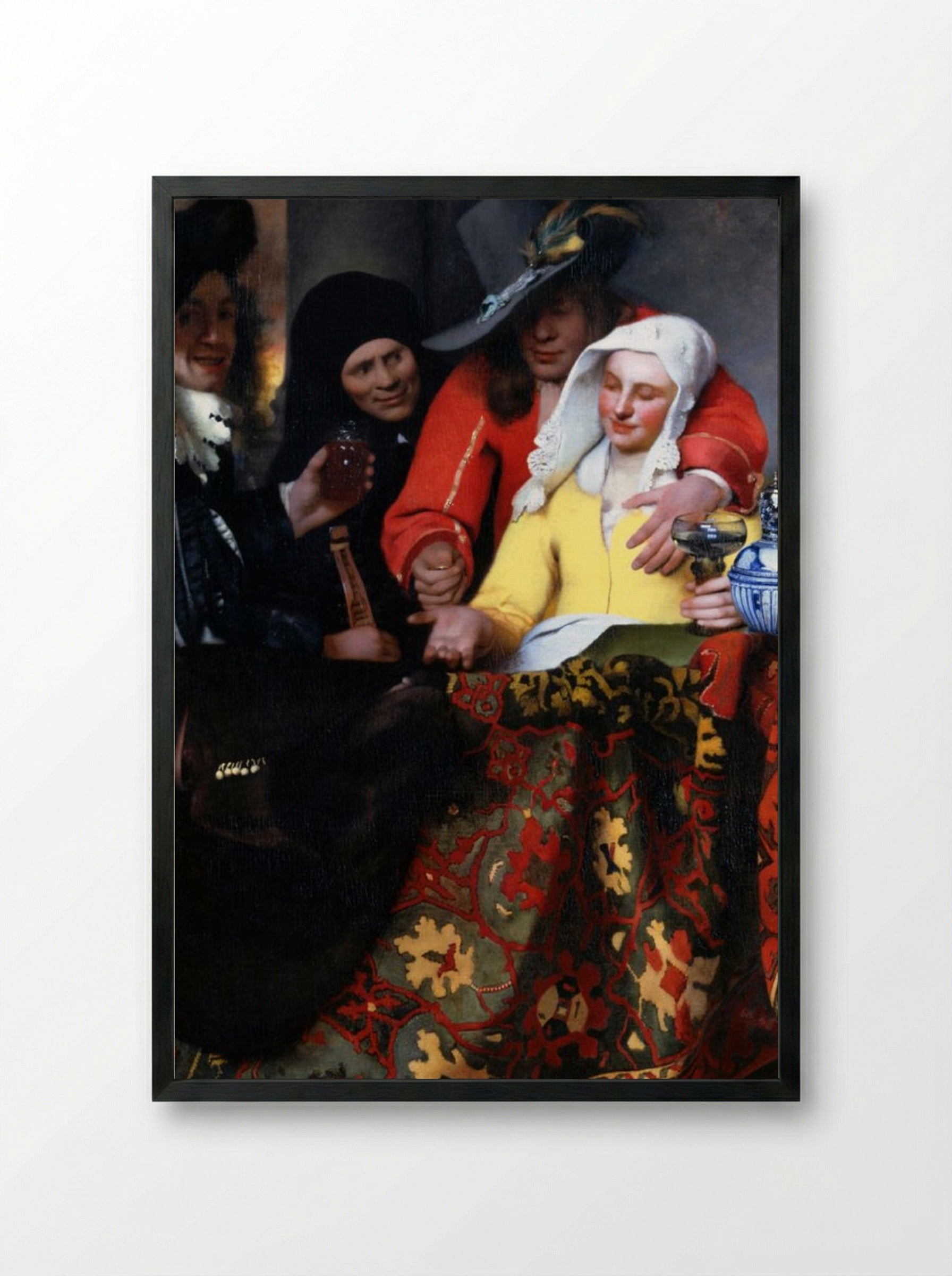 The Procuress - Johannes Vermeer - Framed Print Black