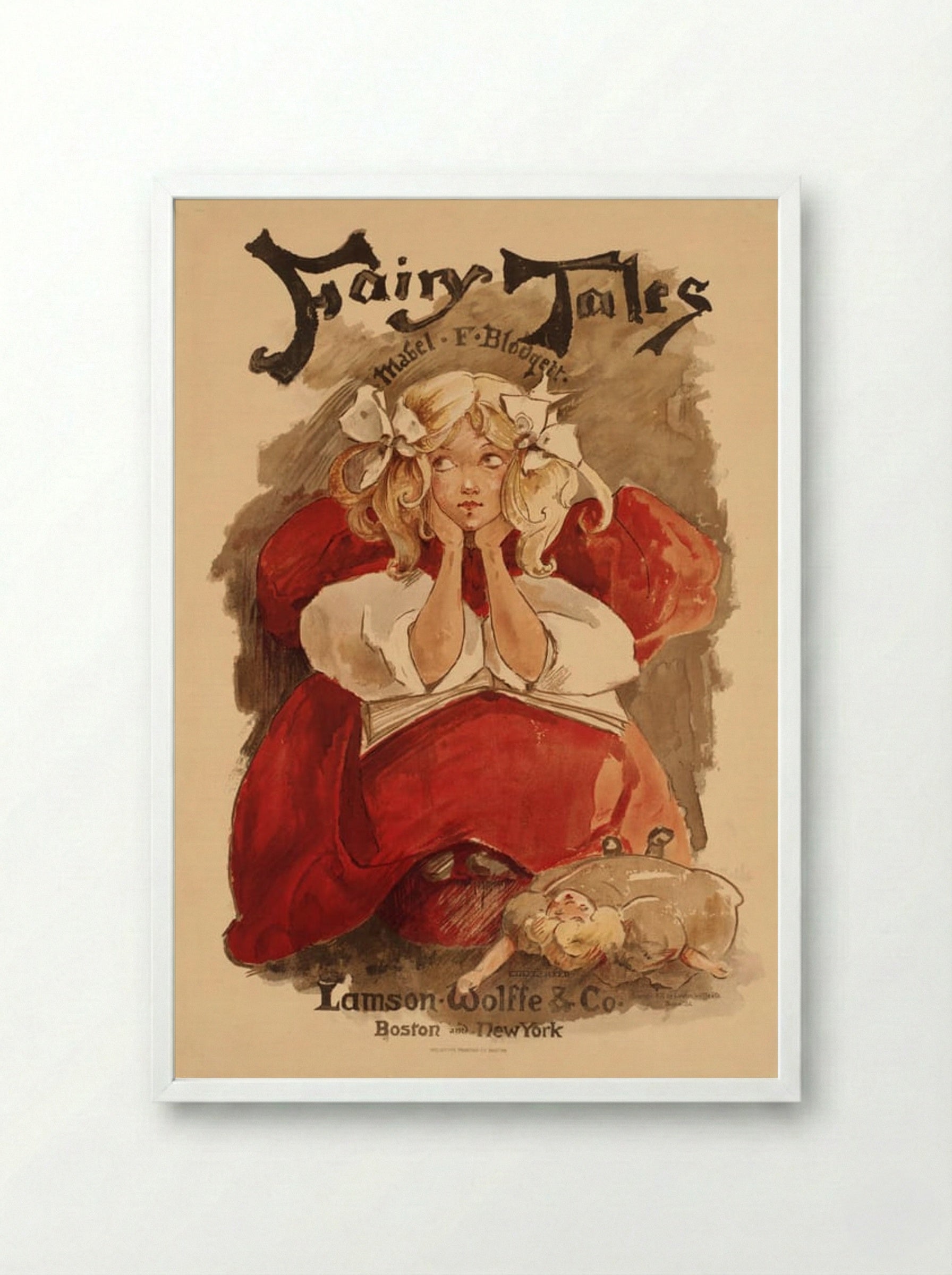 Fairy Tales (Mabel F. Blodgett Illustrations) - Ethel Reed - Framed Print White