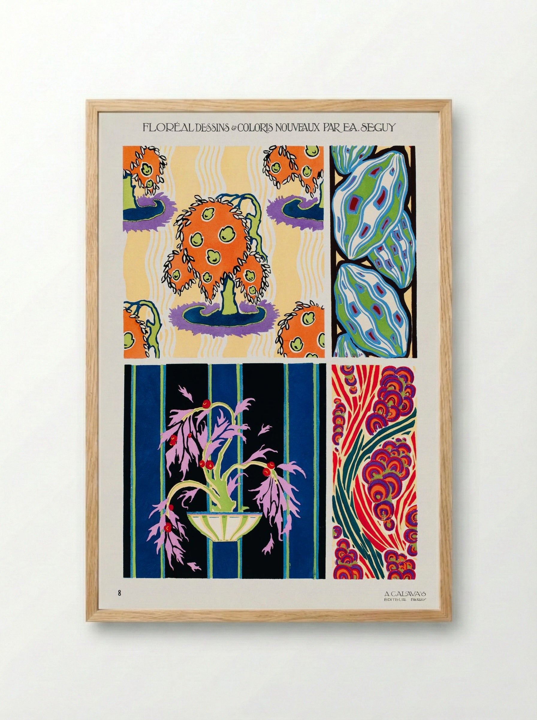 Floréal Dessins & Coloris Nouveaux - Émile-Allain Séguy - Framed Print Wood