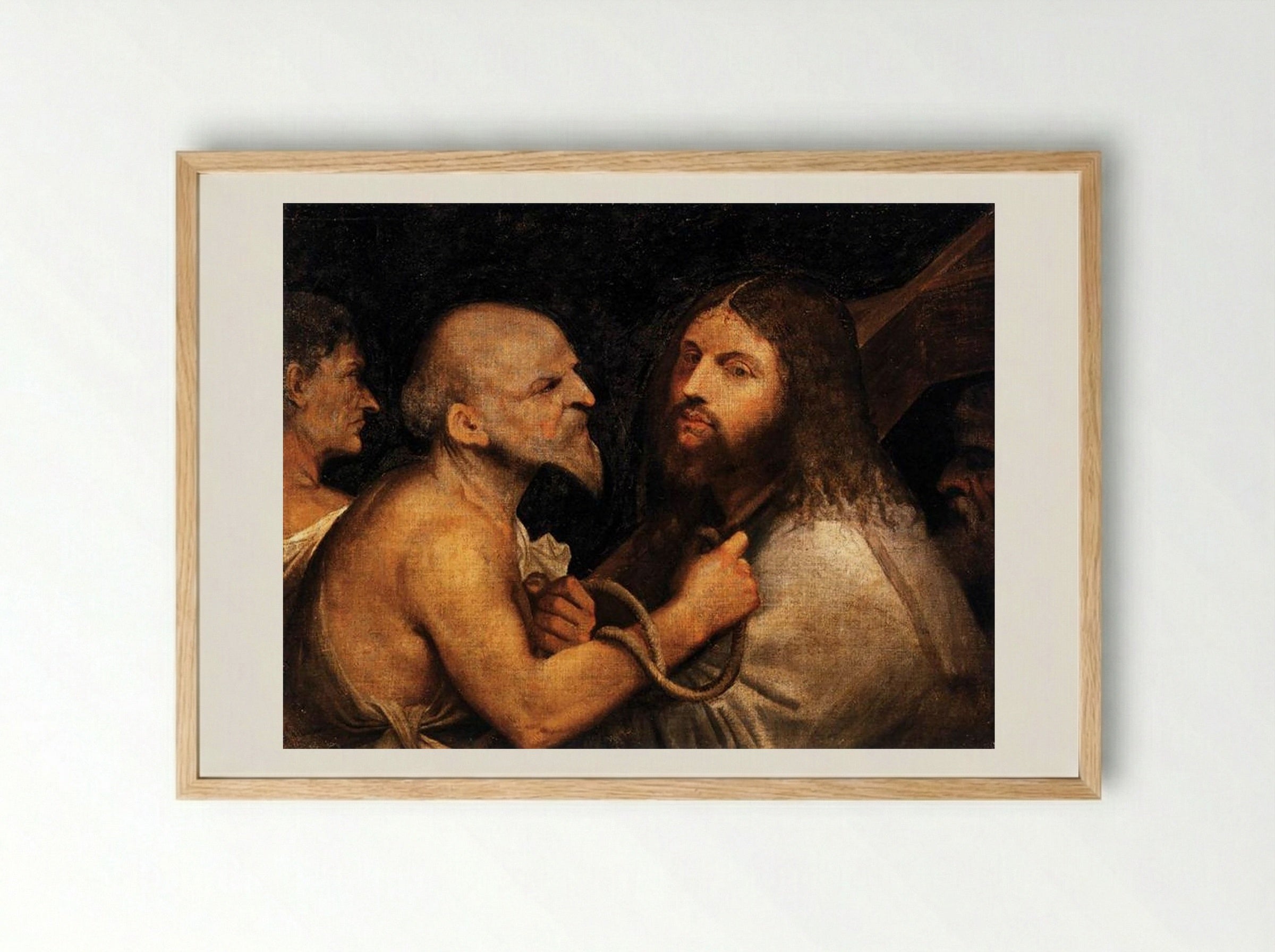 Christ Carrying the Cross - Titian - Framed Print Wood