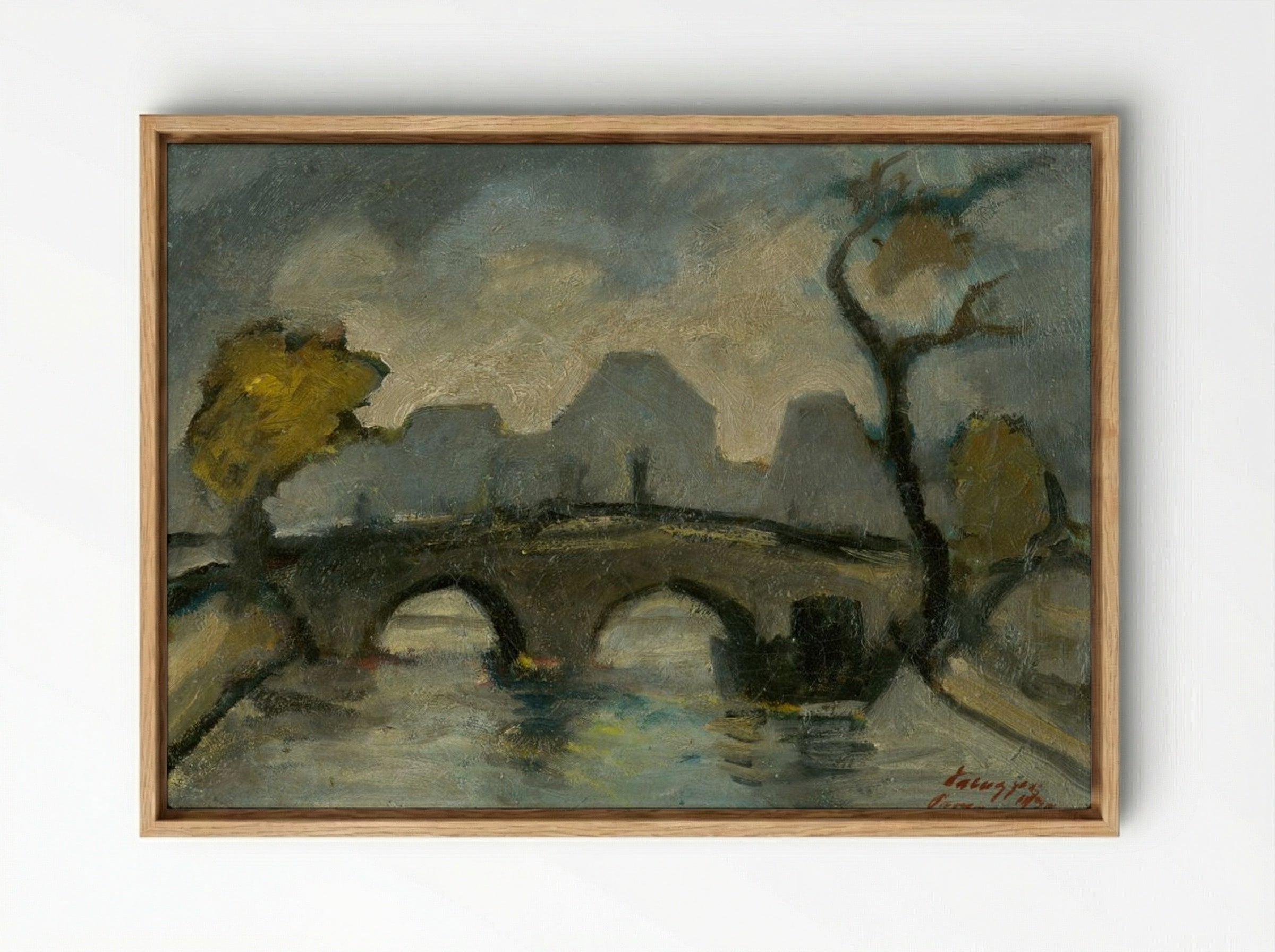 Bridge in Paris (Pont Marie) - Zolo Palugyay - Framed Canvas Wood