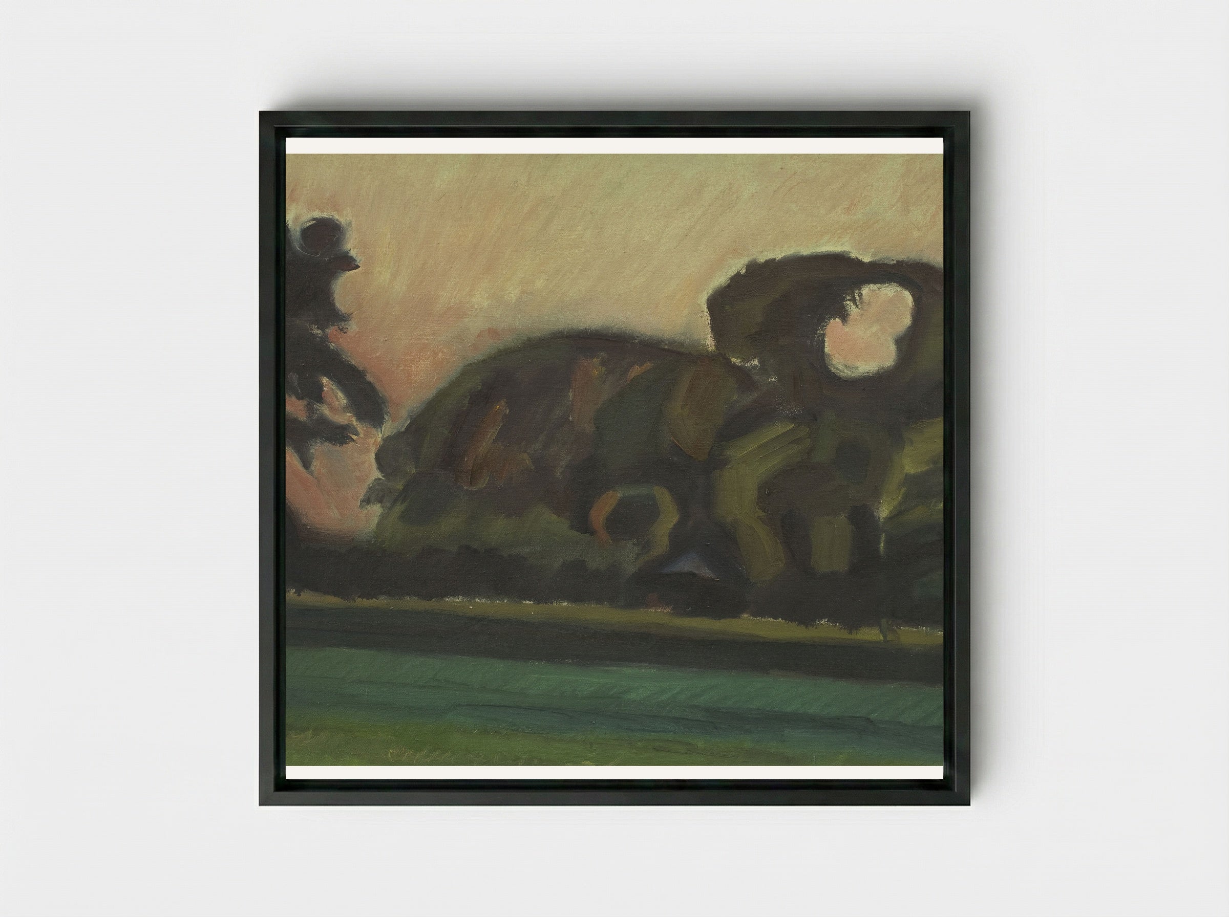 Landscape after Sunset - Harald Giersing - Framed Canvas Black