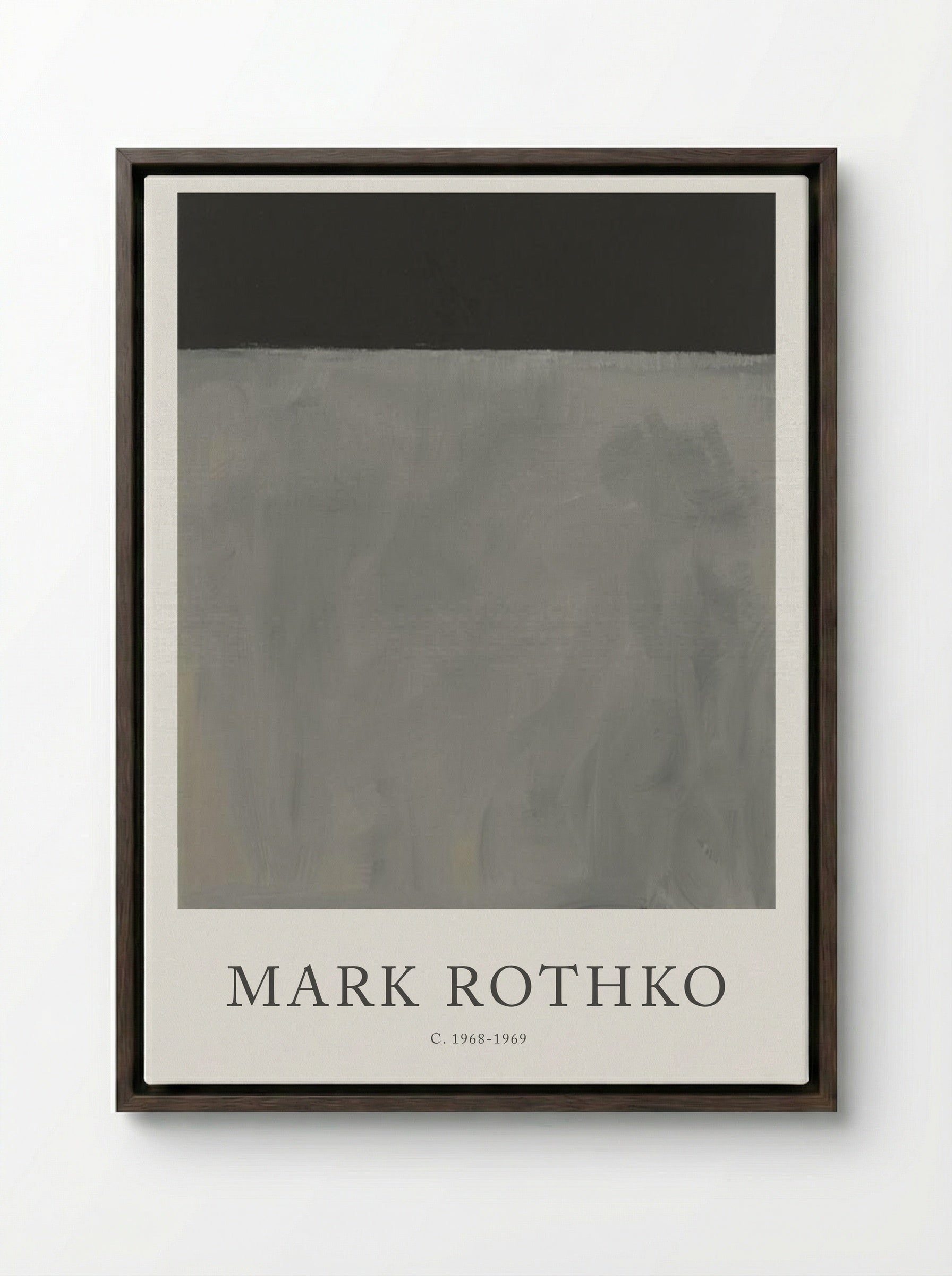 Untitled (Grey and Black) - Mark Rothko - Framed Canvas Dark Wood
