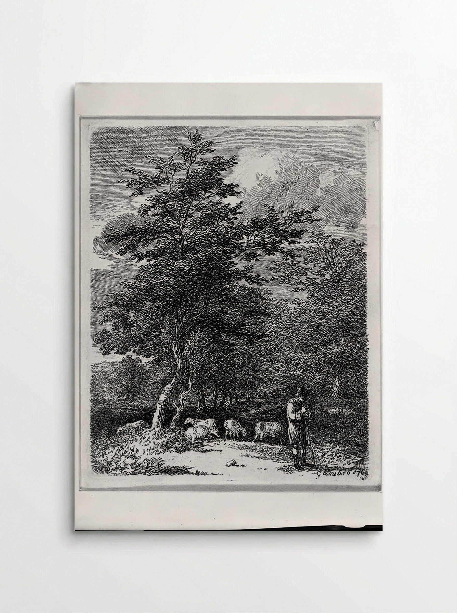 Landscape with Shepherd Watching his Sheep - Thomas Gainsborough - Poster