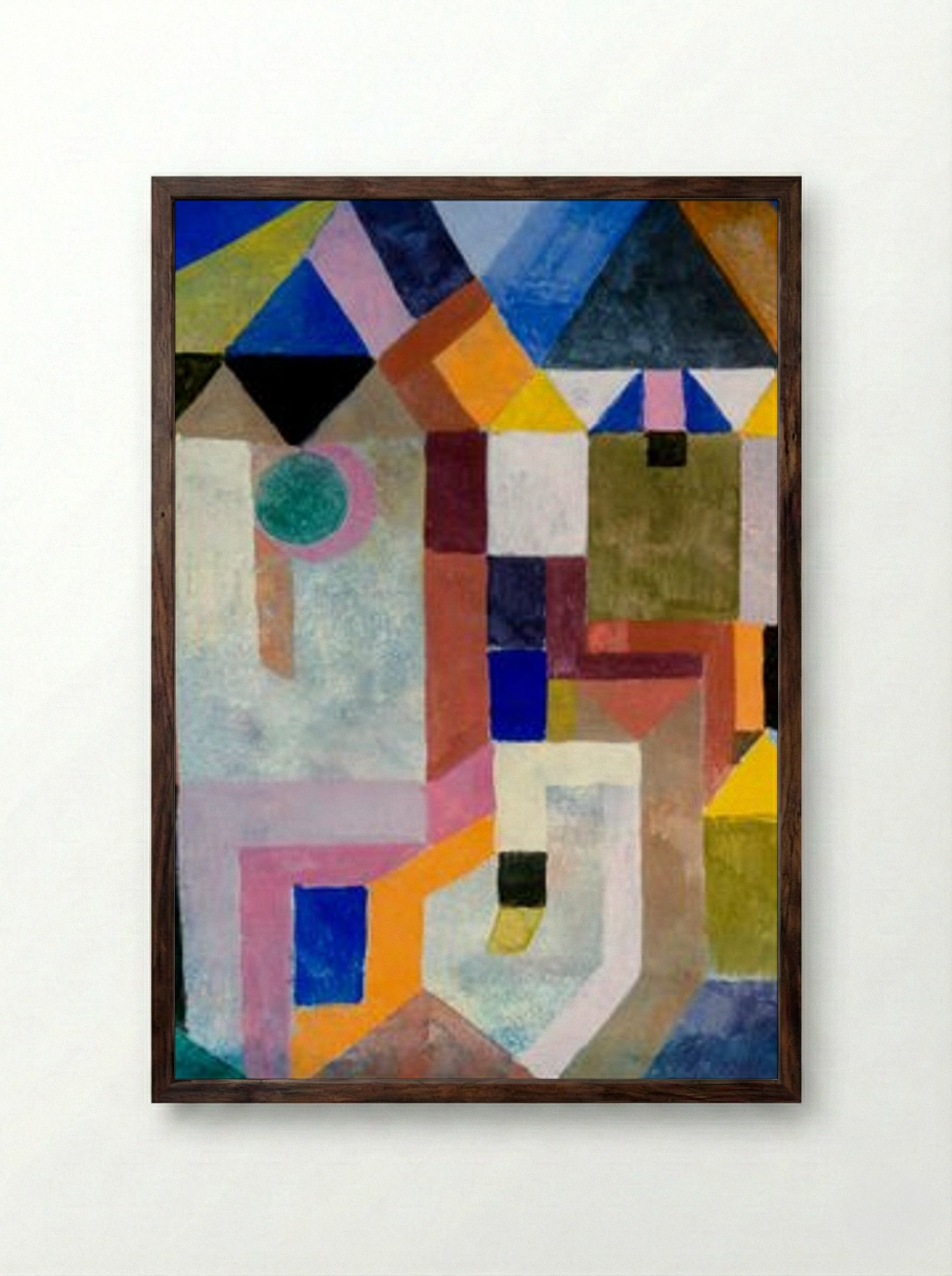 Colorful Architecture - Paul Klee - Framed Print Dark Wood