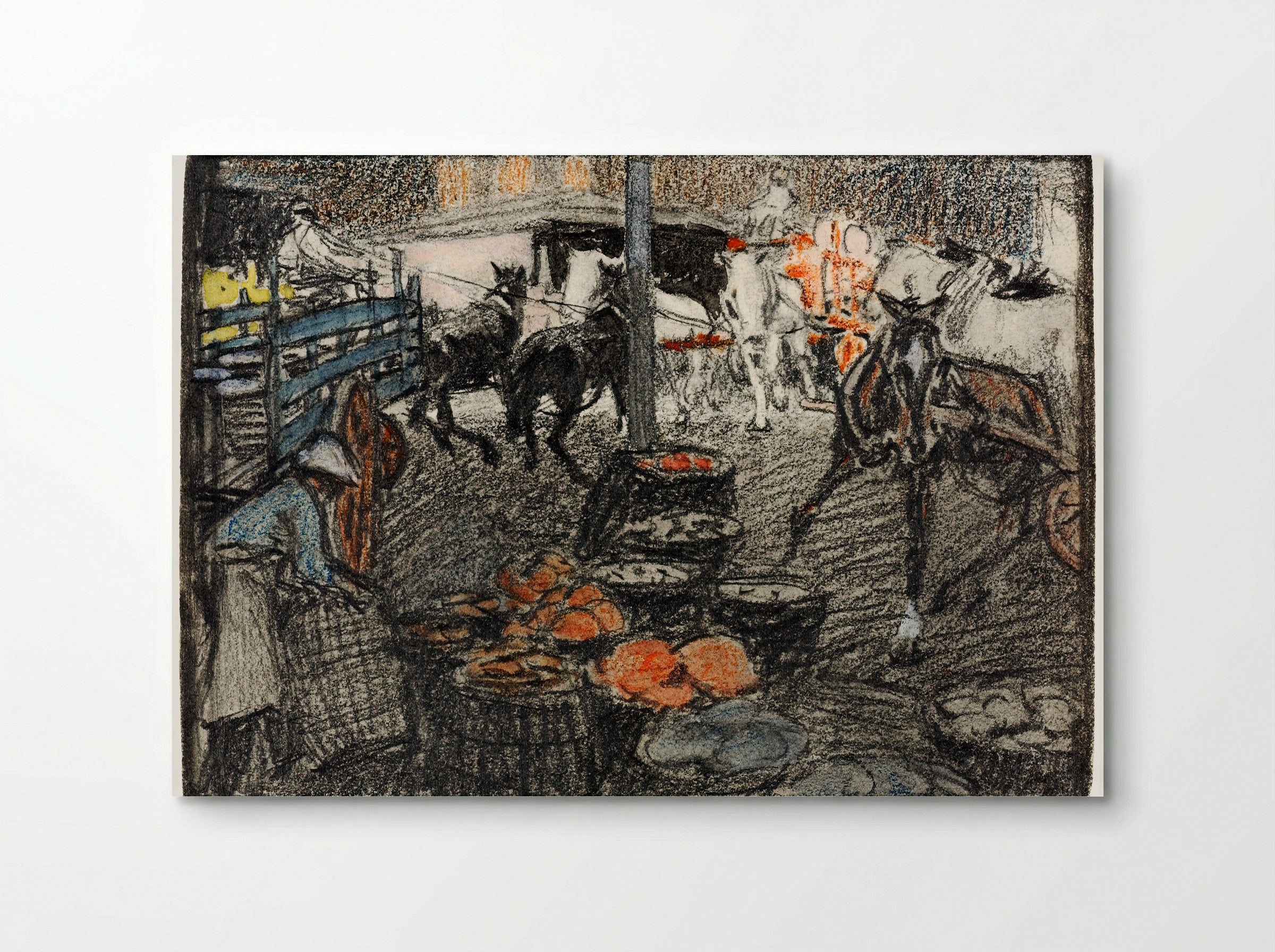 A Busy Market Scene - Edward Penfield - Poster