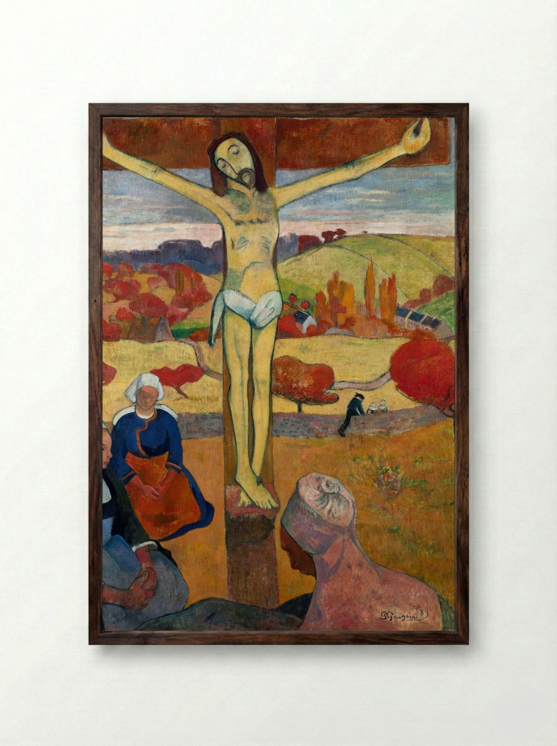 The Yellow Christ - Paul Gauguin - Framed Print Dark Wood