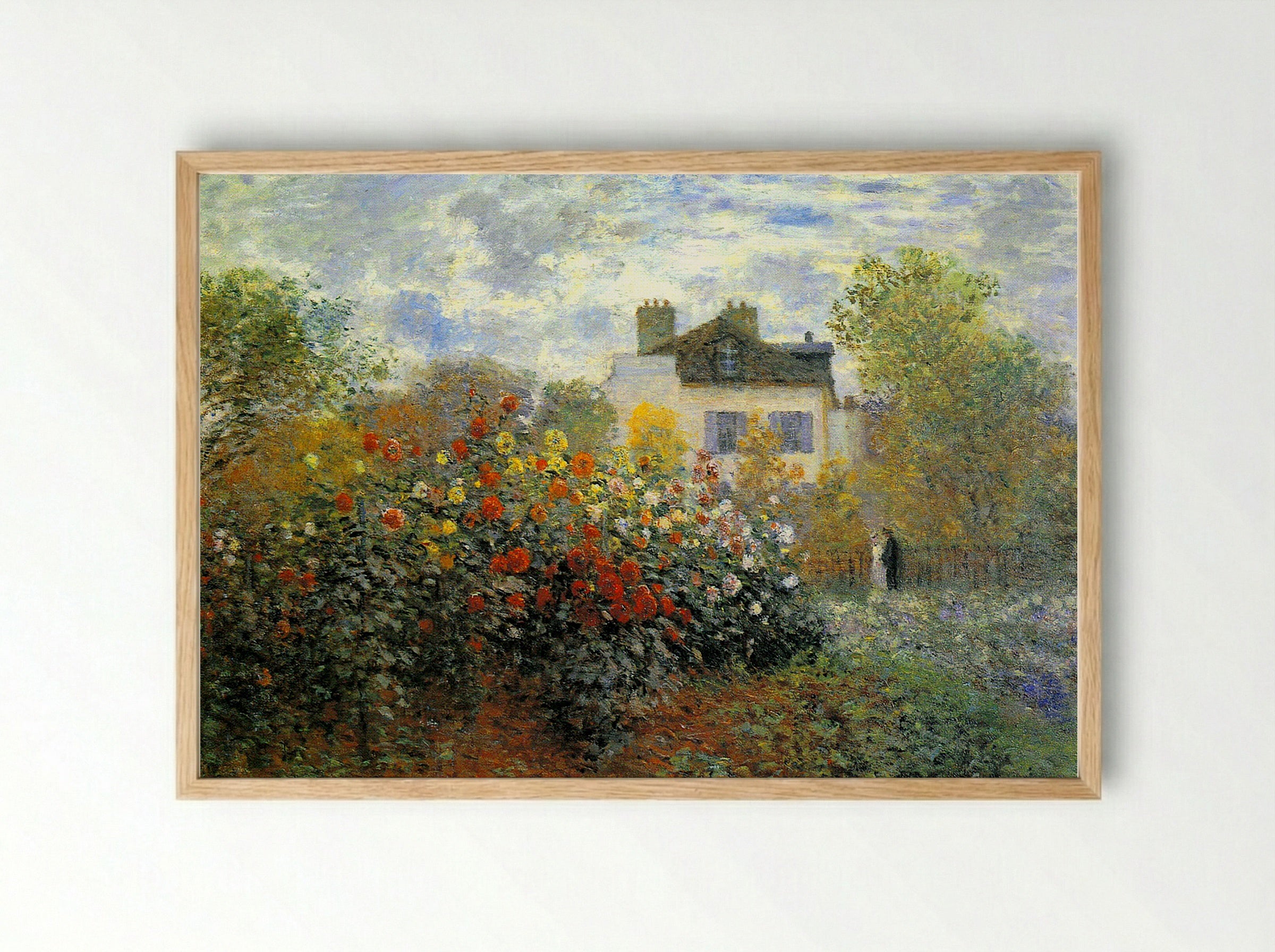 The Garden at Argenteuil - Claude Monet - Framed Print Wood