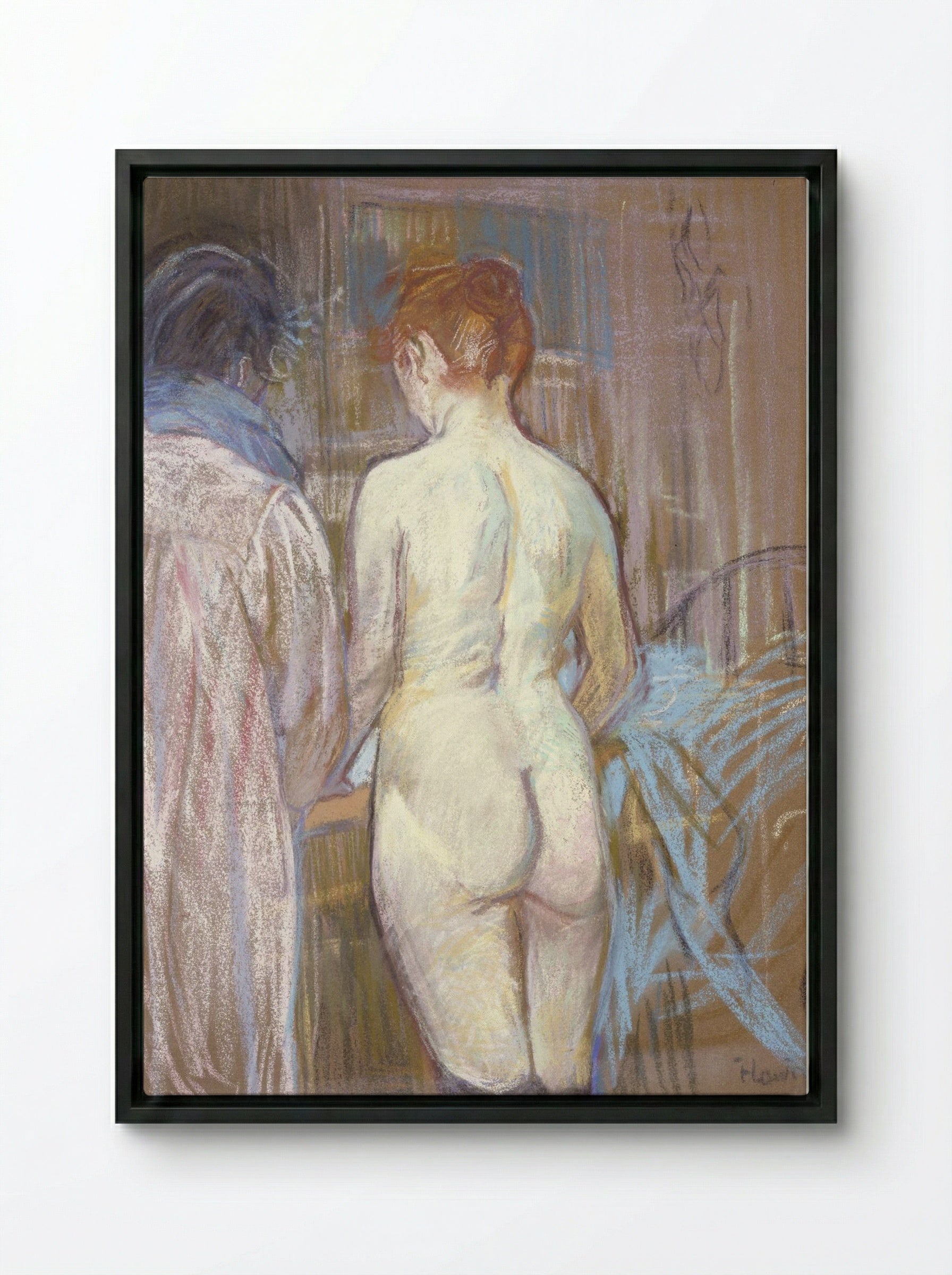 Prostitutes (Femmes de Maison) - Henri de Toulouse-Lautrec - Framed Canvas Black
