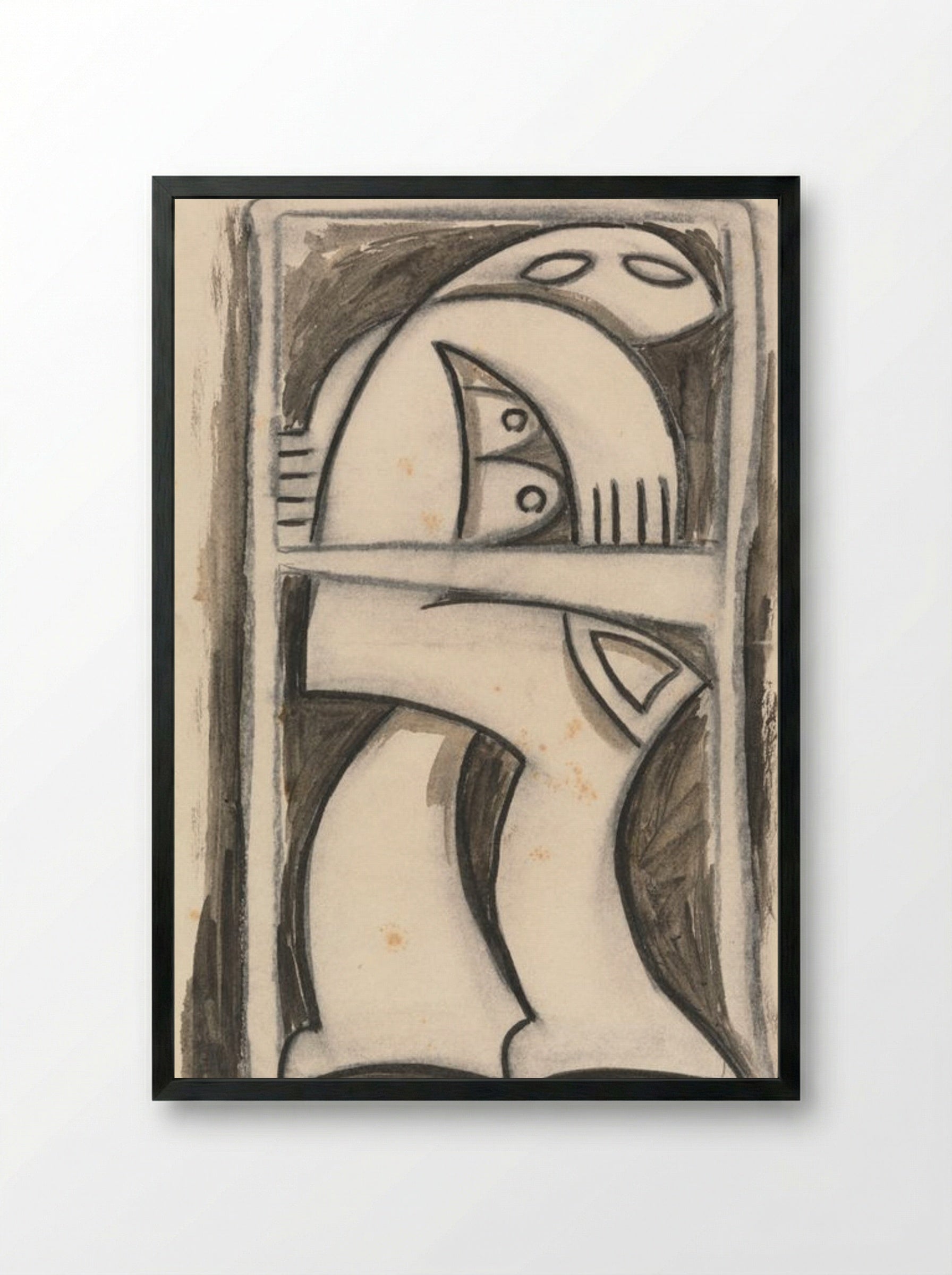 Standing Female Figure (Study) - Pablo Picasso - Framed Print Black