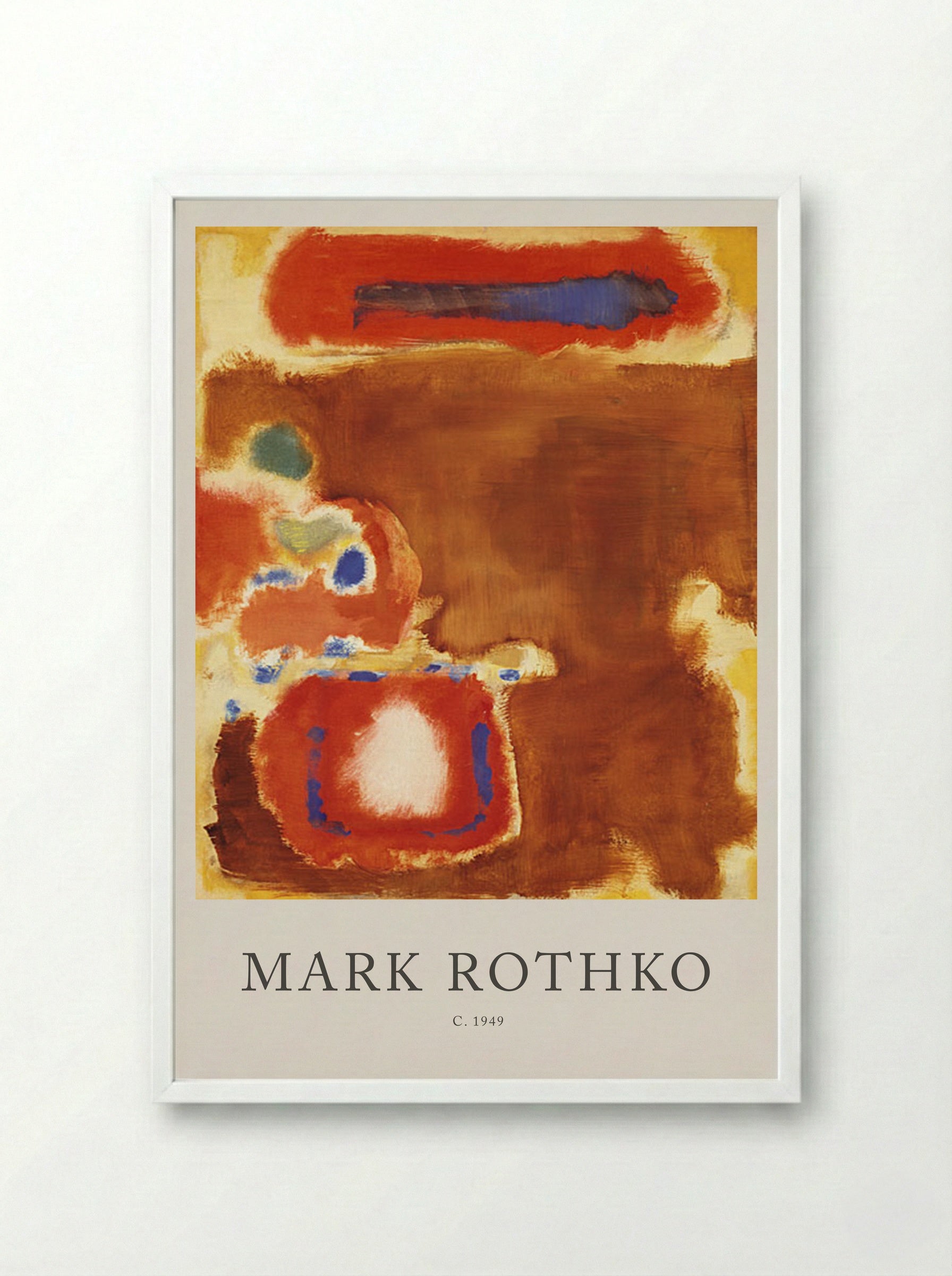 Untitled (Brown, Red and Blue) - Mark Rothko - Framed Print White