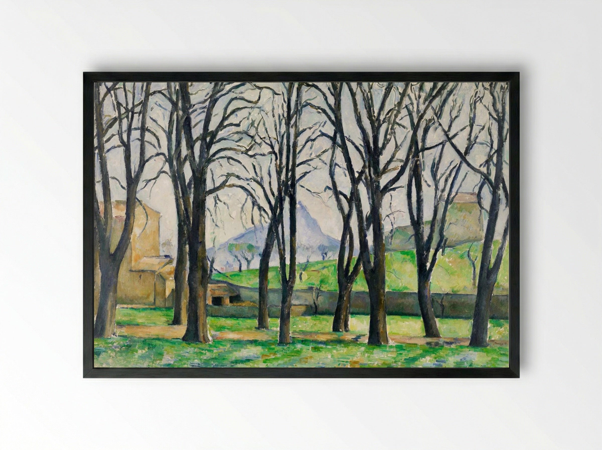 Chestnut Trees at Jas de Bouffan - Paul Cézanne - Framed Print Black
