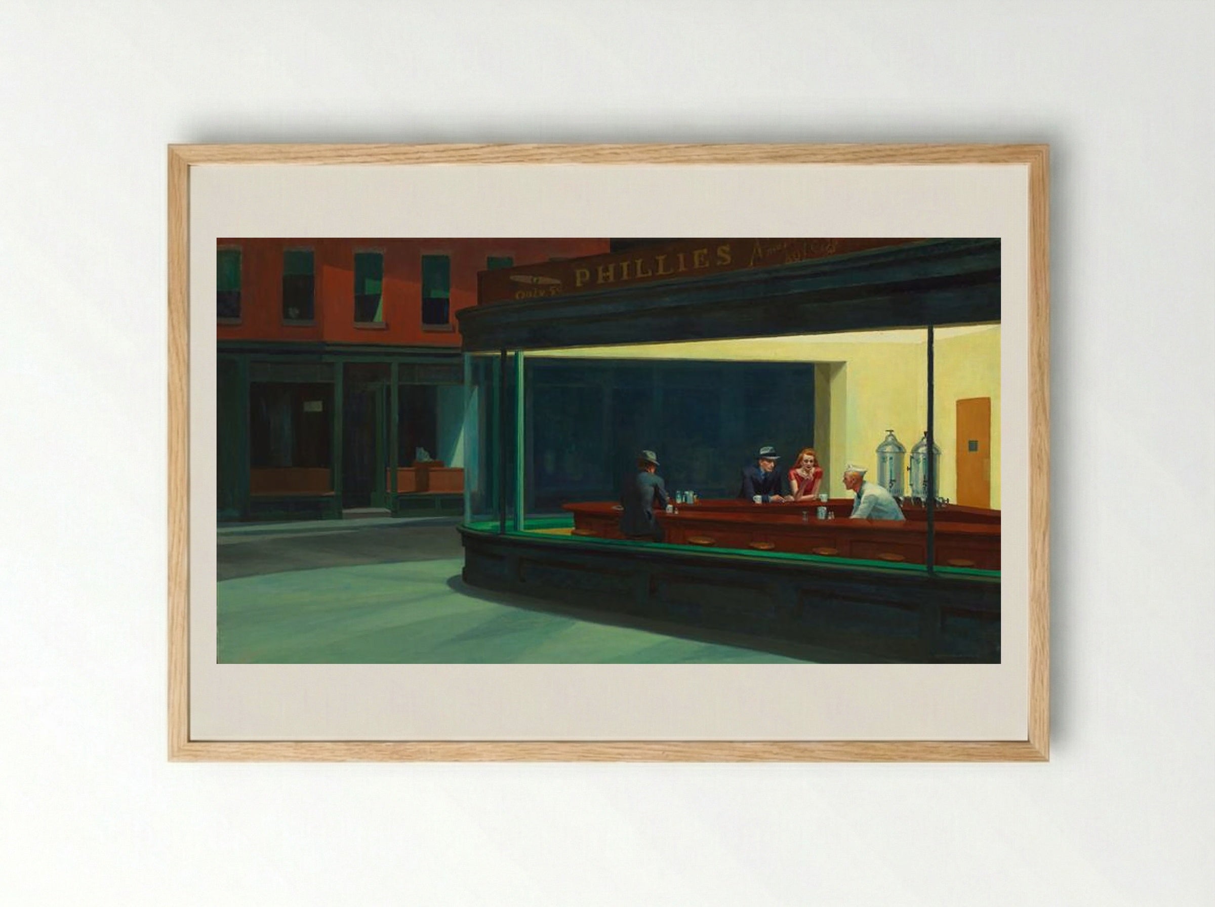 Nighthawks - Edward Hopper - Framed Print Wood