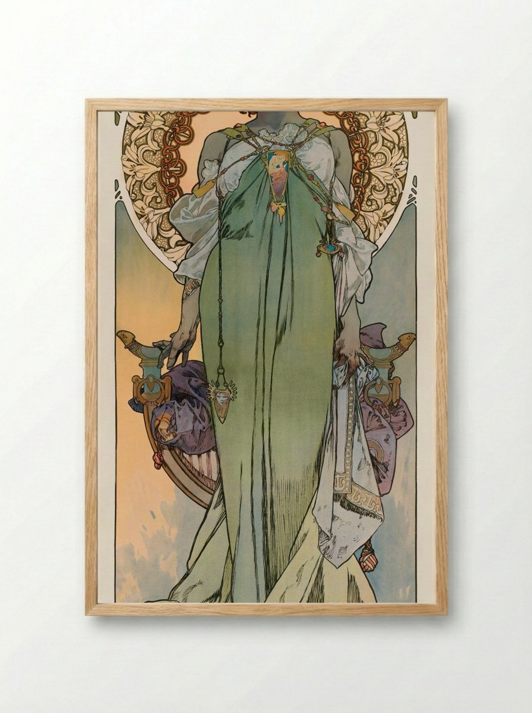 Leslie Carter - Alphonse Mucha - Framed Print Wood